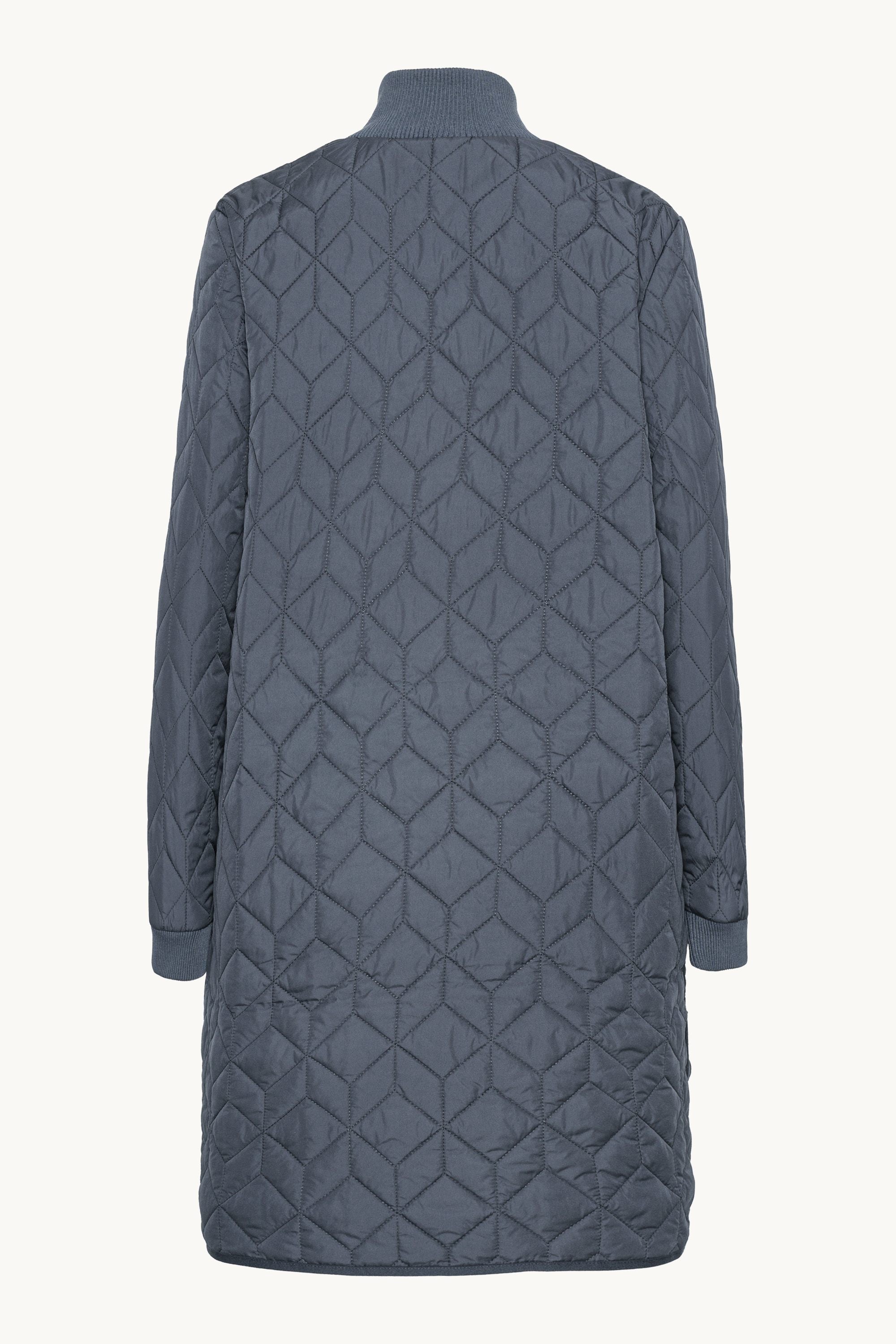 Langer Steppmantel - Ombre Blue