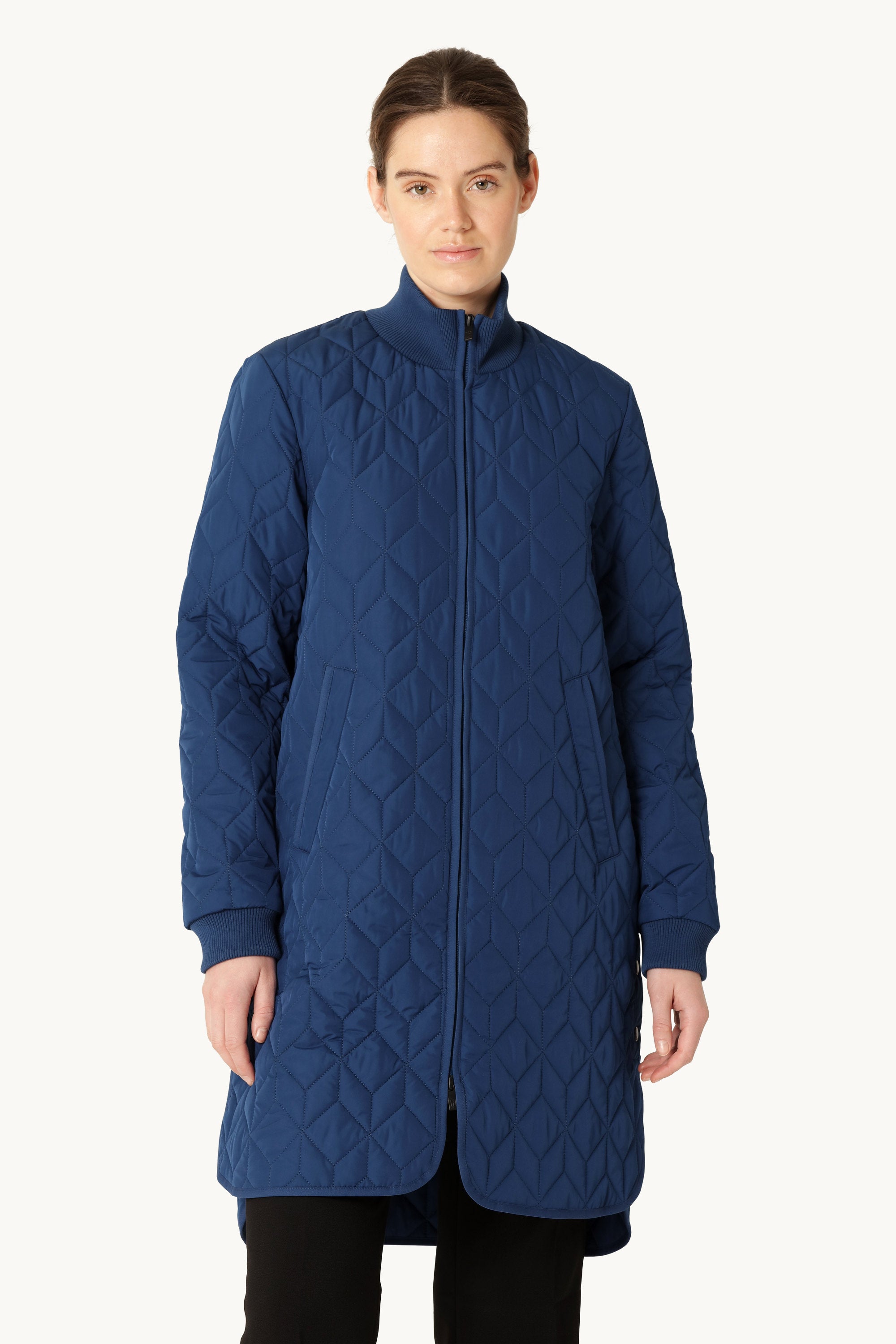 Langer Steppmantel - Estate Blue