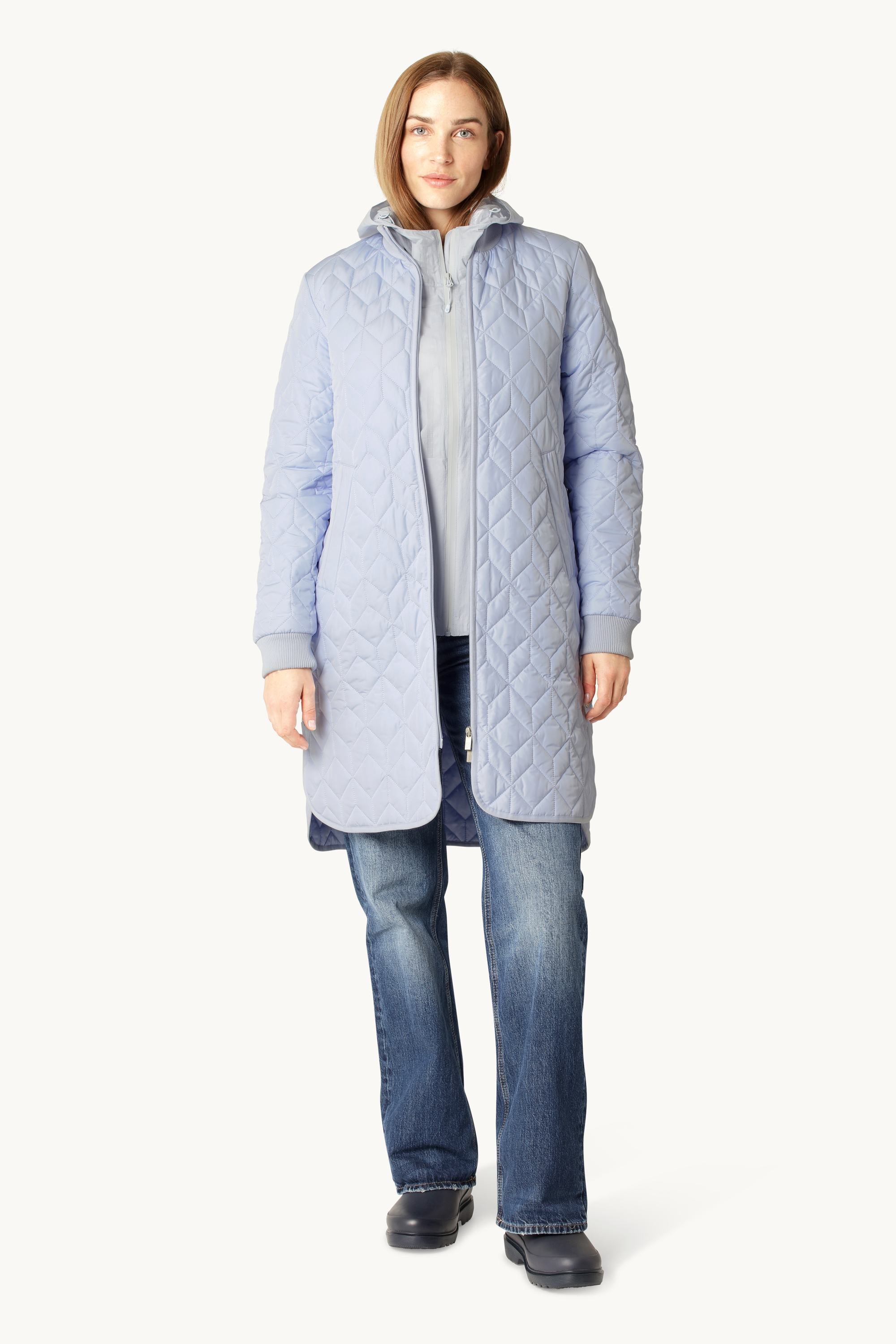 Lange Steppjacke - Heather