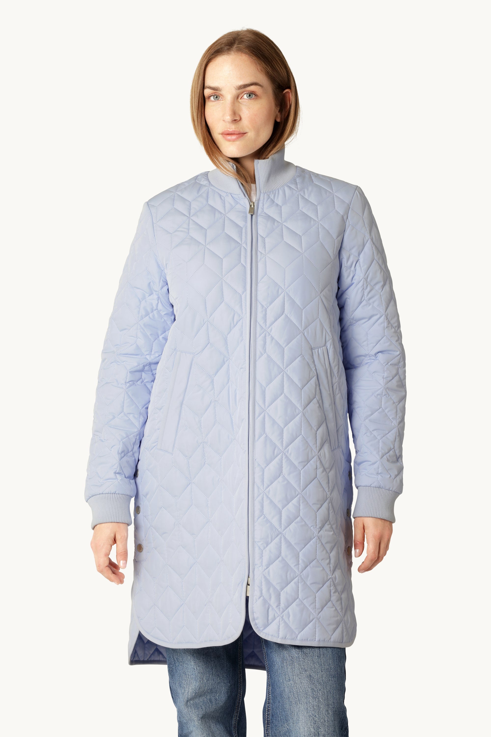 Lange Steppjacke - Heather