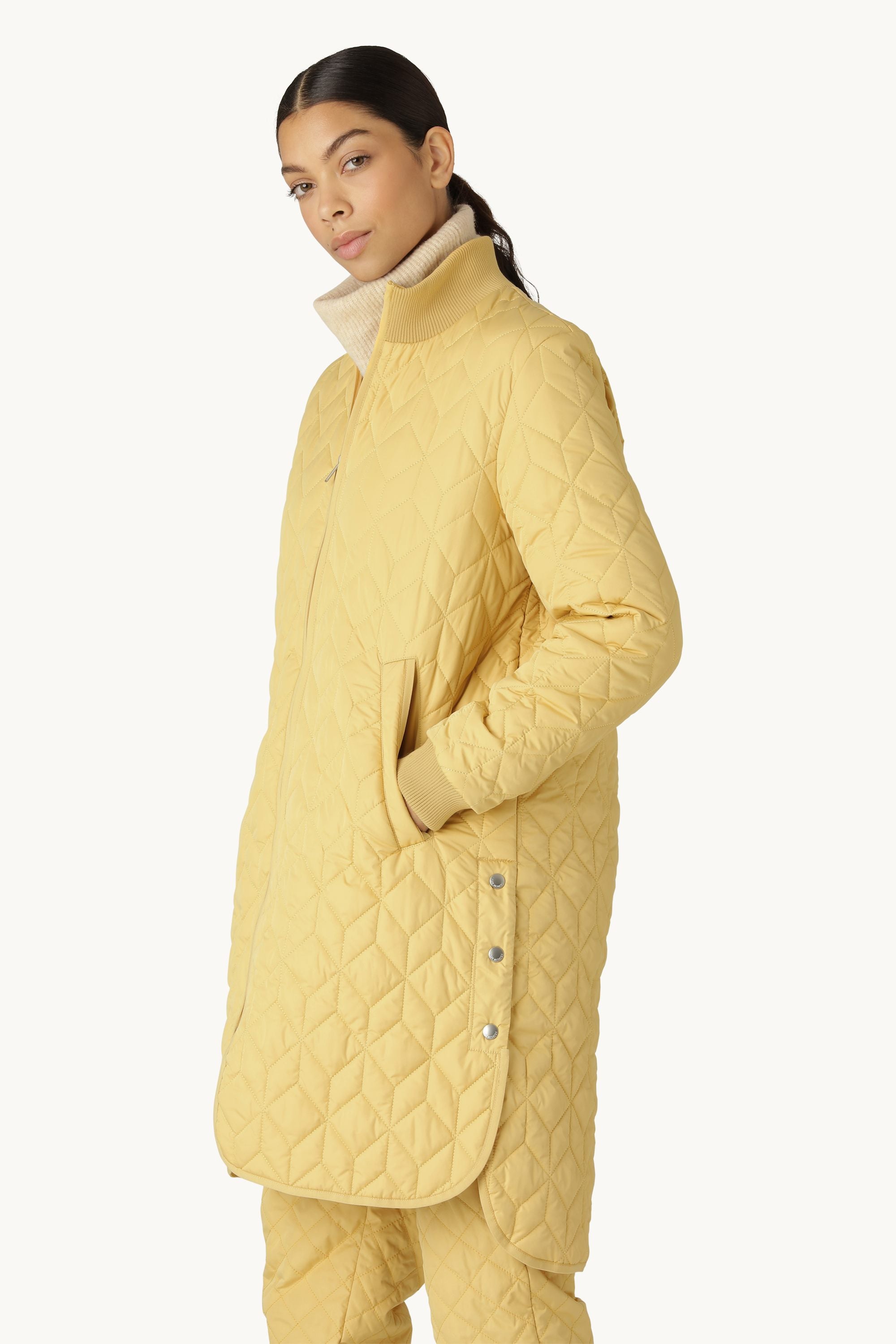 Lange Steppjacke - Marigold