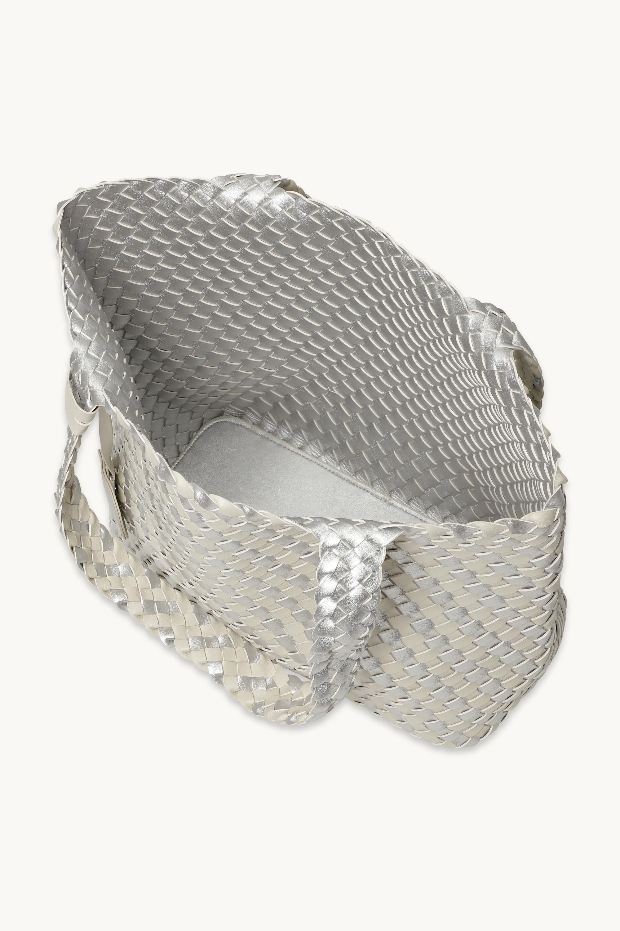 Tote Bag Geflochten - Milk Creme Silver