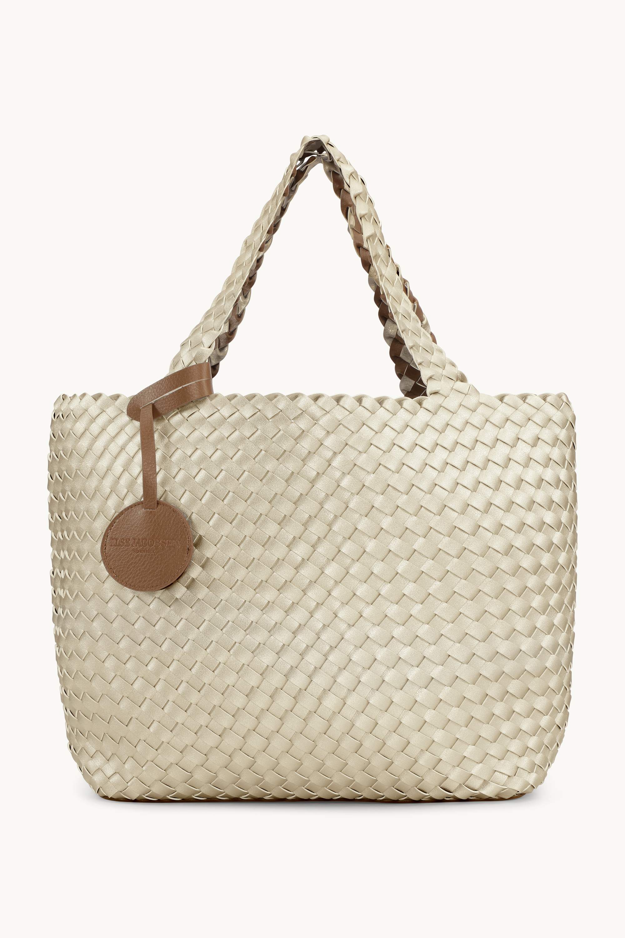 Tote Bag Geflochten - Goldy Sand Dollar Metallic
