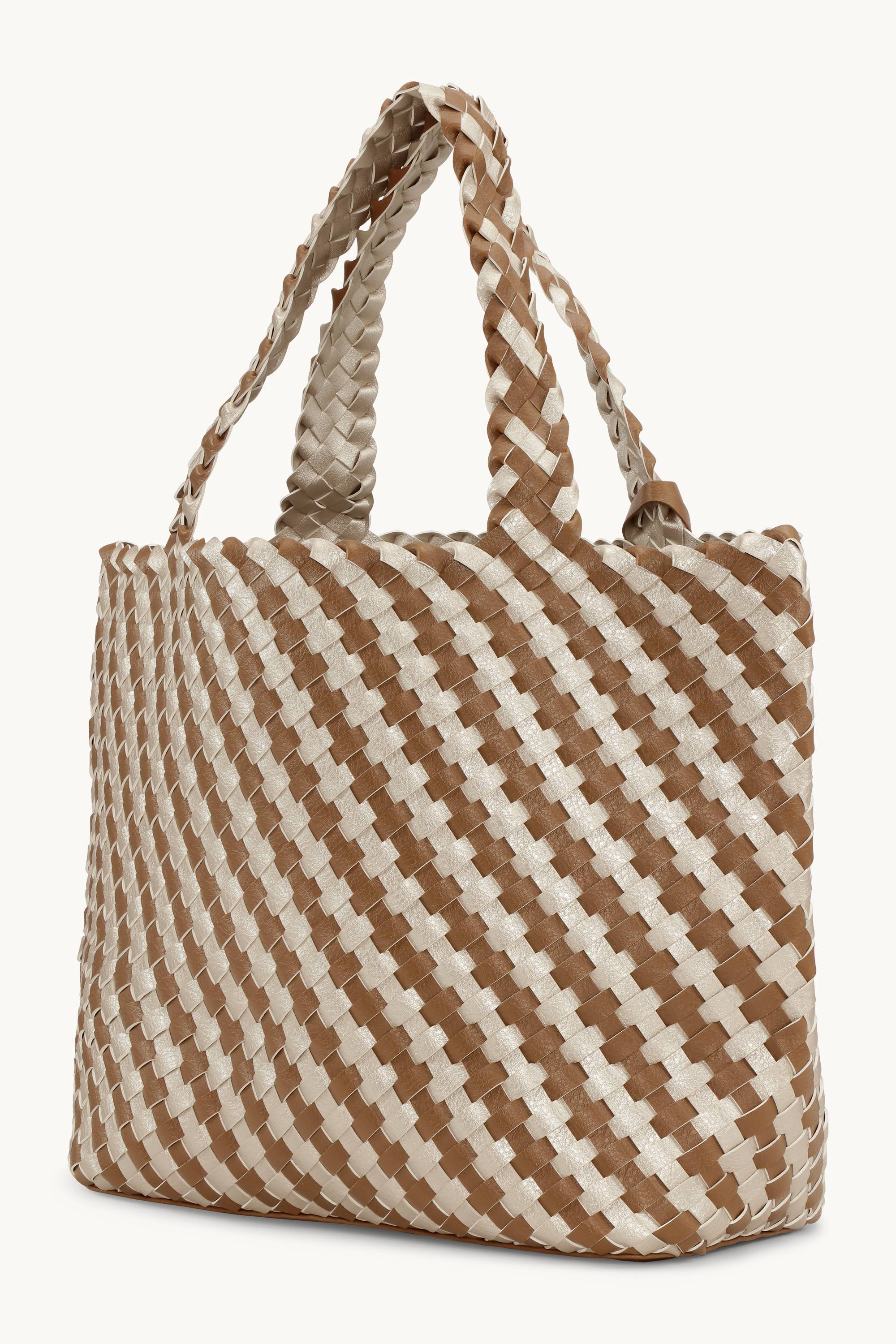 Tote Bag Geflochten - Goldy Sand Dollar Metallic