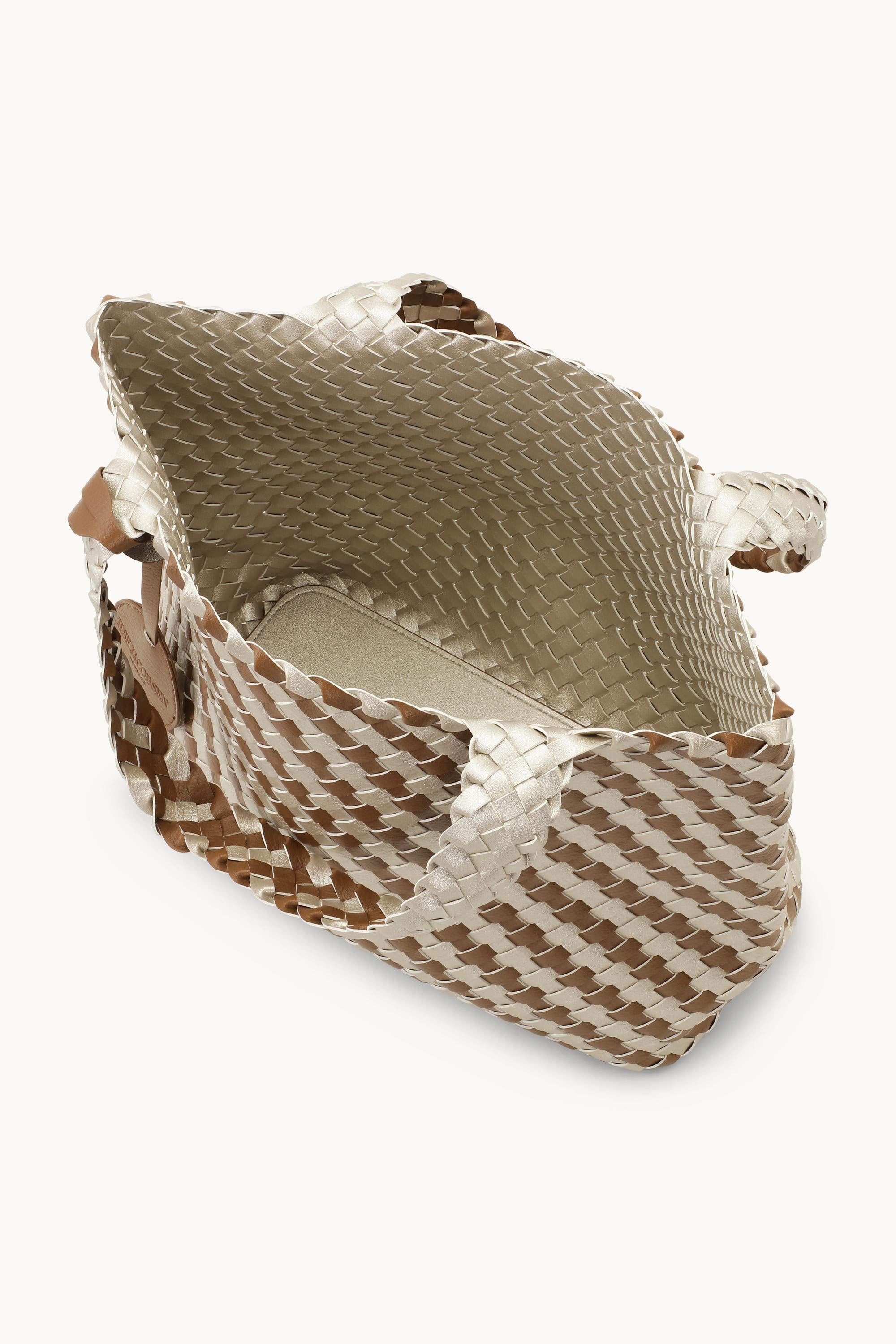 Tote Bag Geflochten - Goldy Sand Dollar Metallic