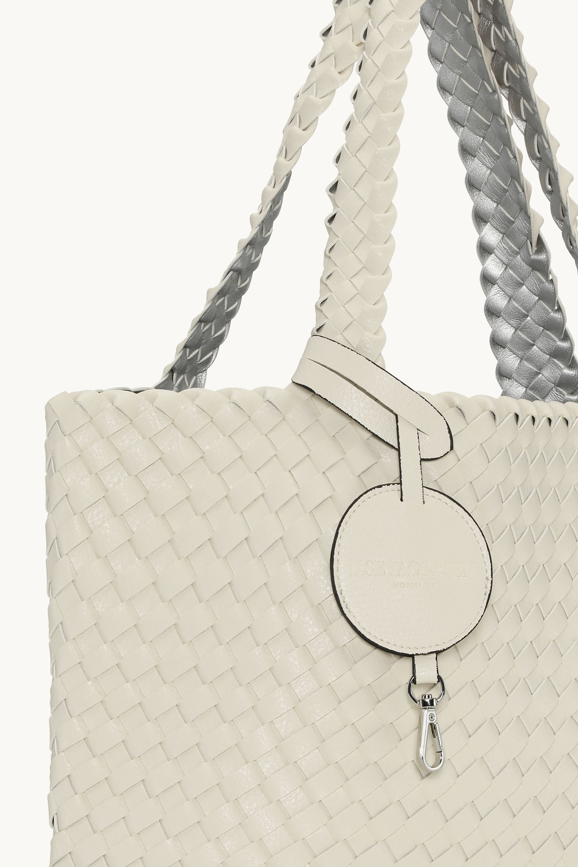 Tote Bag Geflochten - Egg White Silver