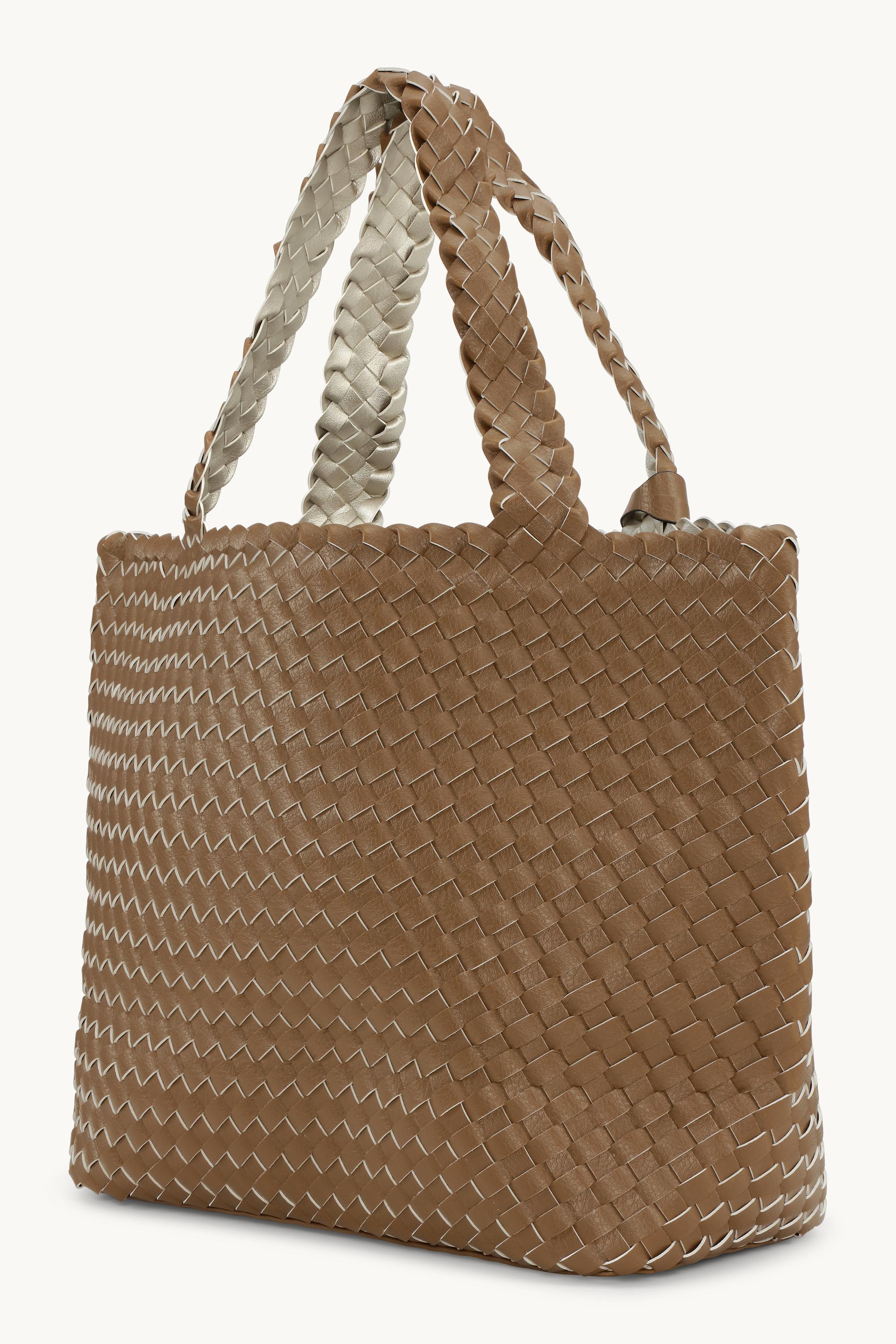 Tote Bag Geflochten - Goldy Sand Dollar Metallic