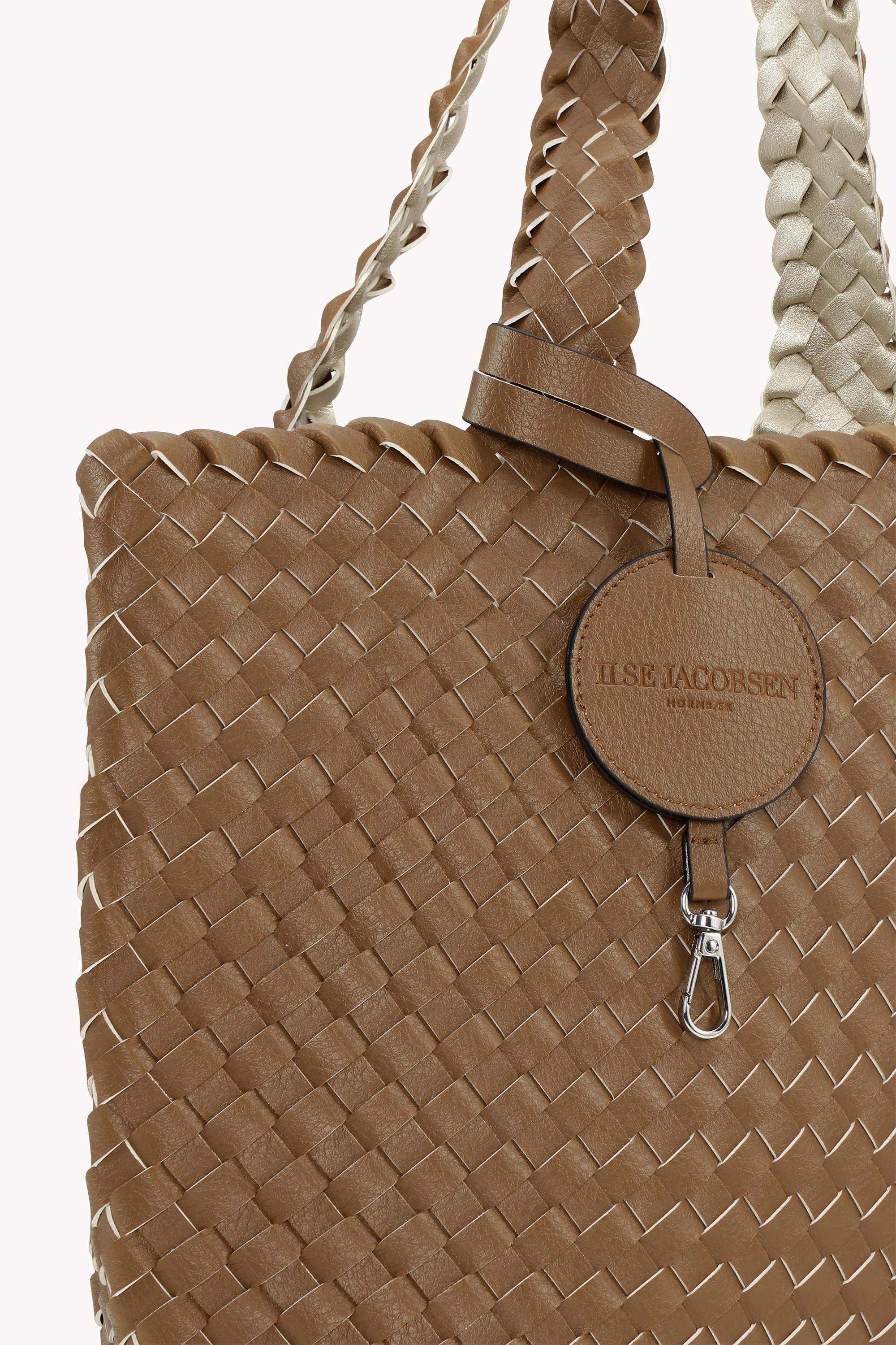 Tote Bag Geflochten - Goldy Sand Dollar Metallic