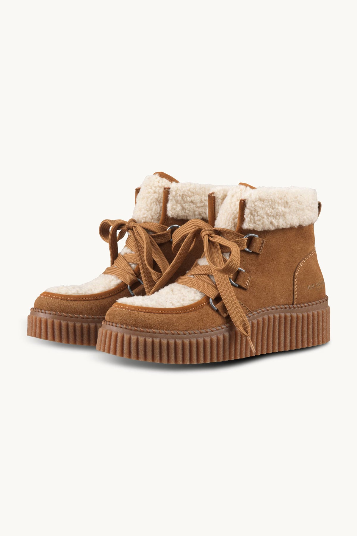Wildlederstiefel mit Schnürung - Cashew Clay