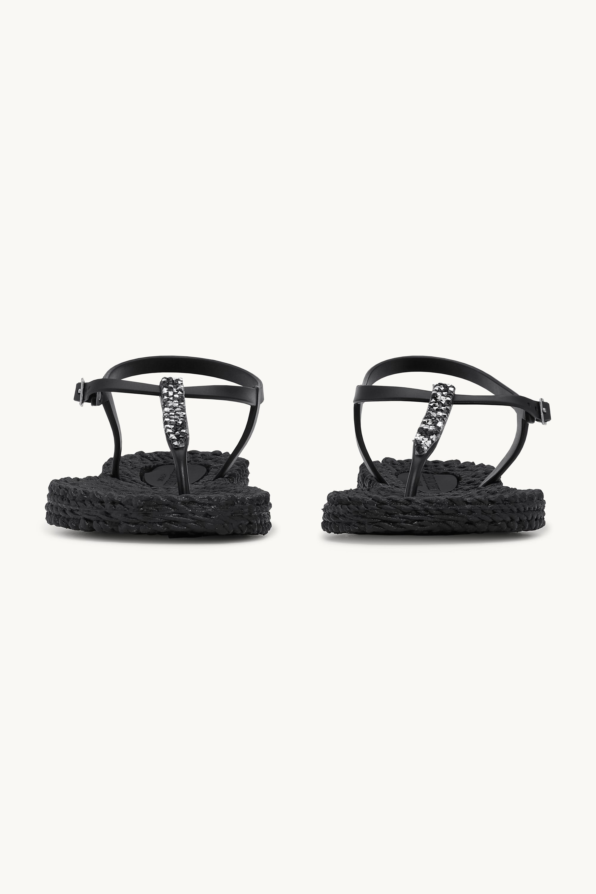 Flip Flops With Rhinestones - Black