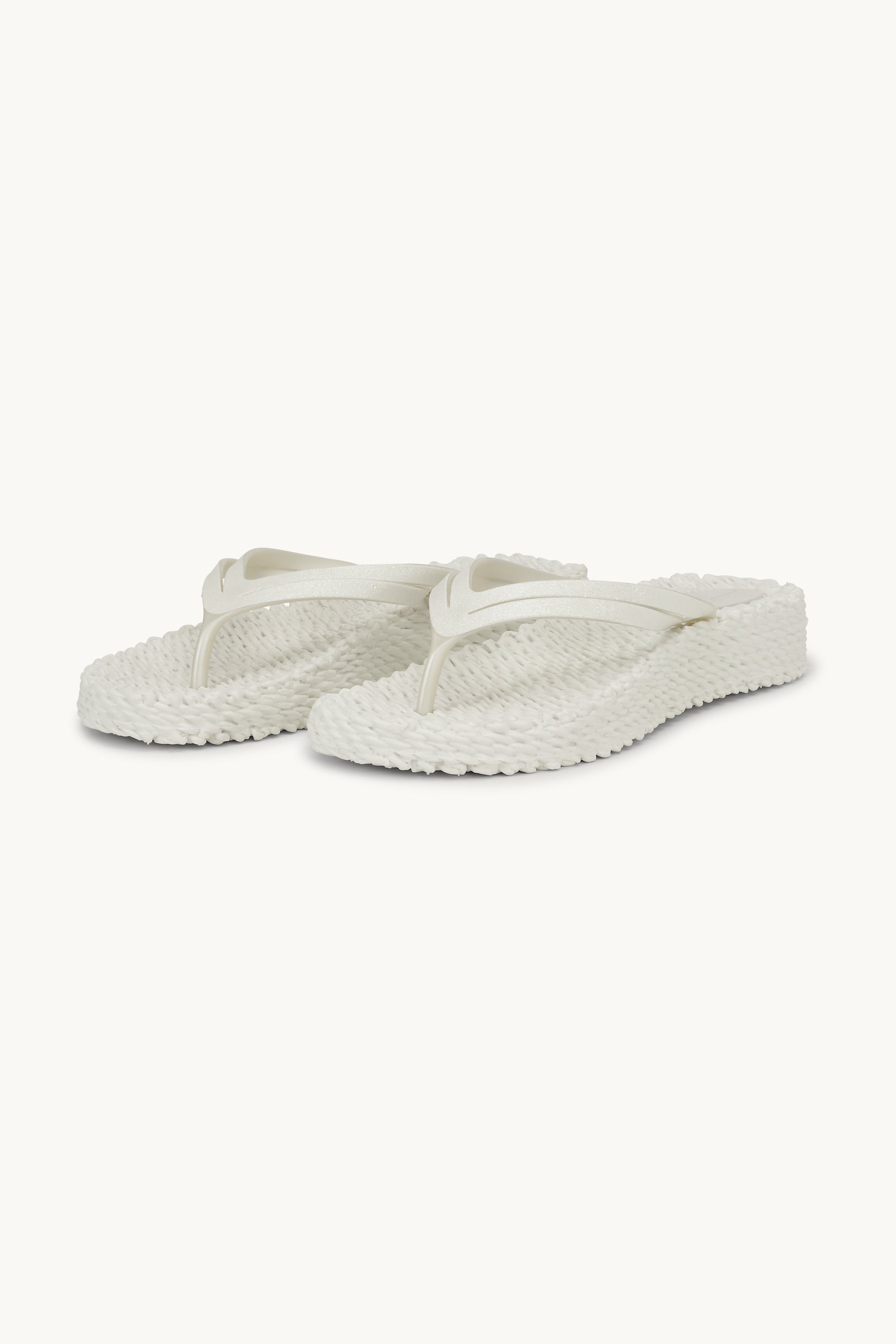 Plateau Flip-Flops Glitter - Creme