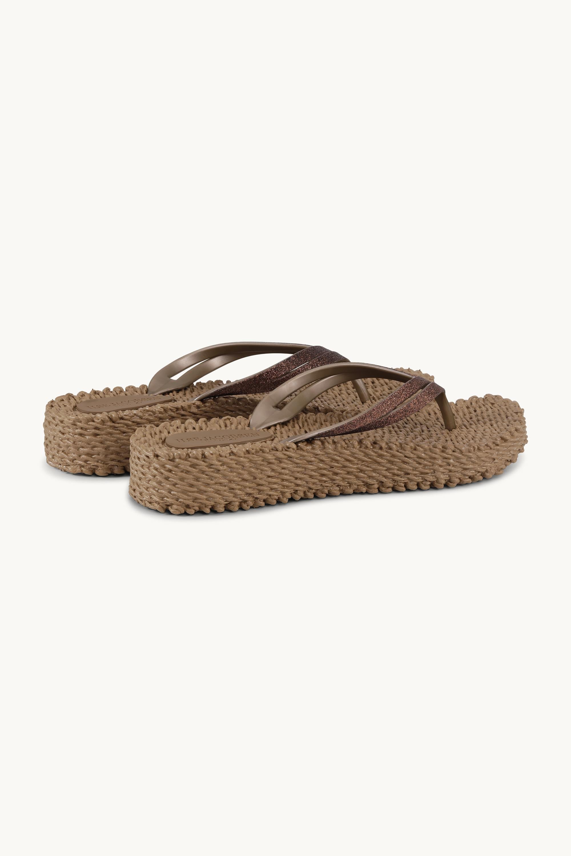 Plateau Flip-Flops Glitter - Mocca