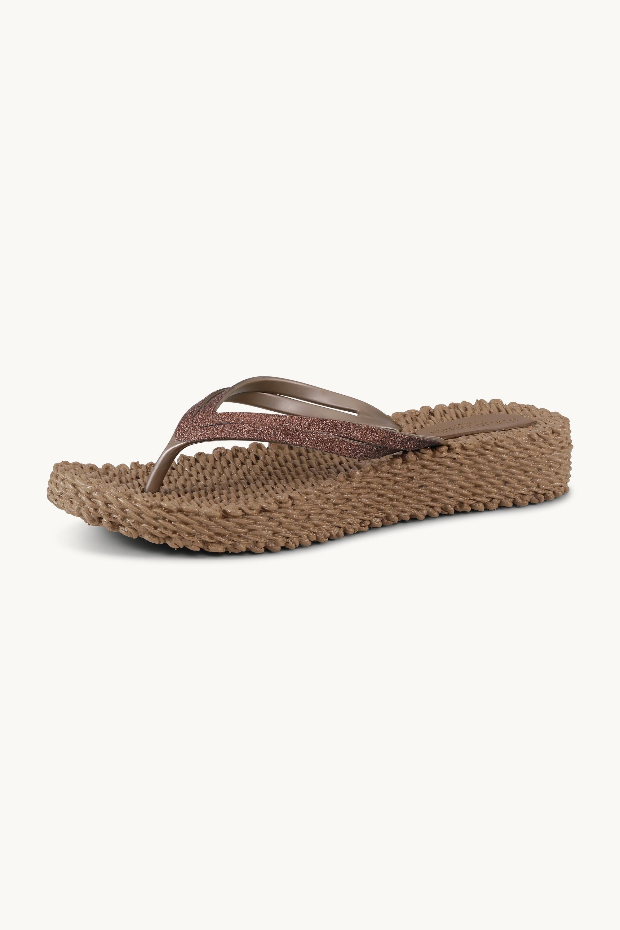 Plateau Flip-Flops Glitter - Mocca