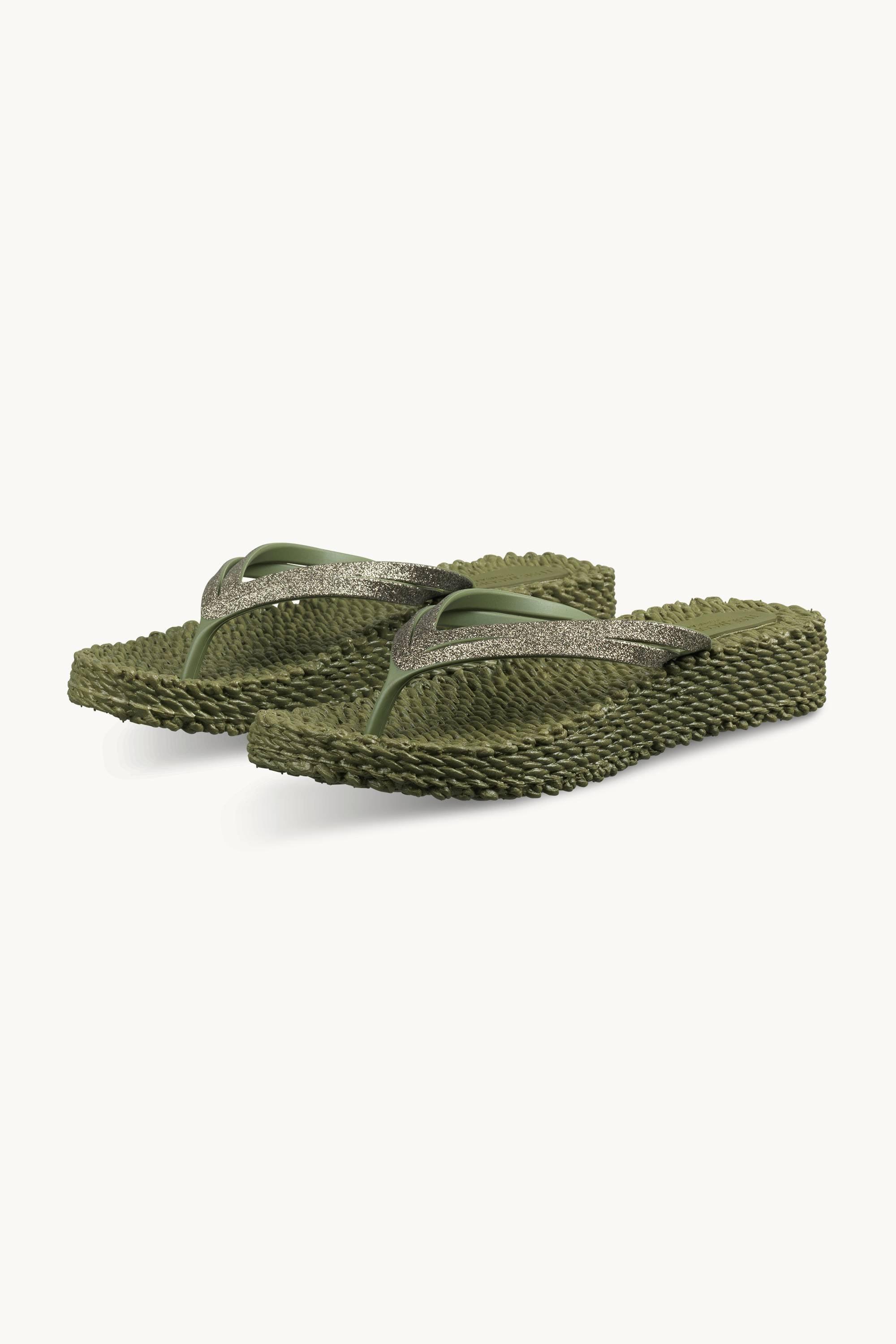 Plateau Flip-Flops Glitter - Sphagnum