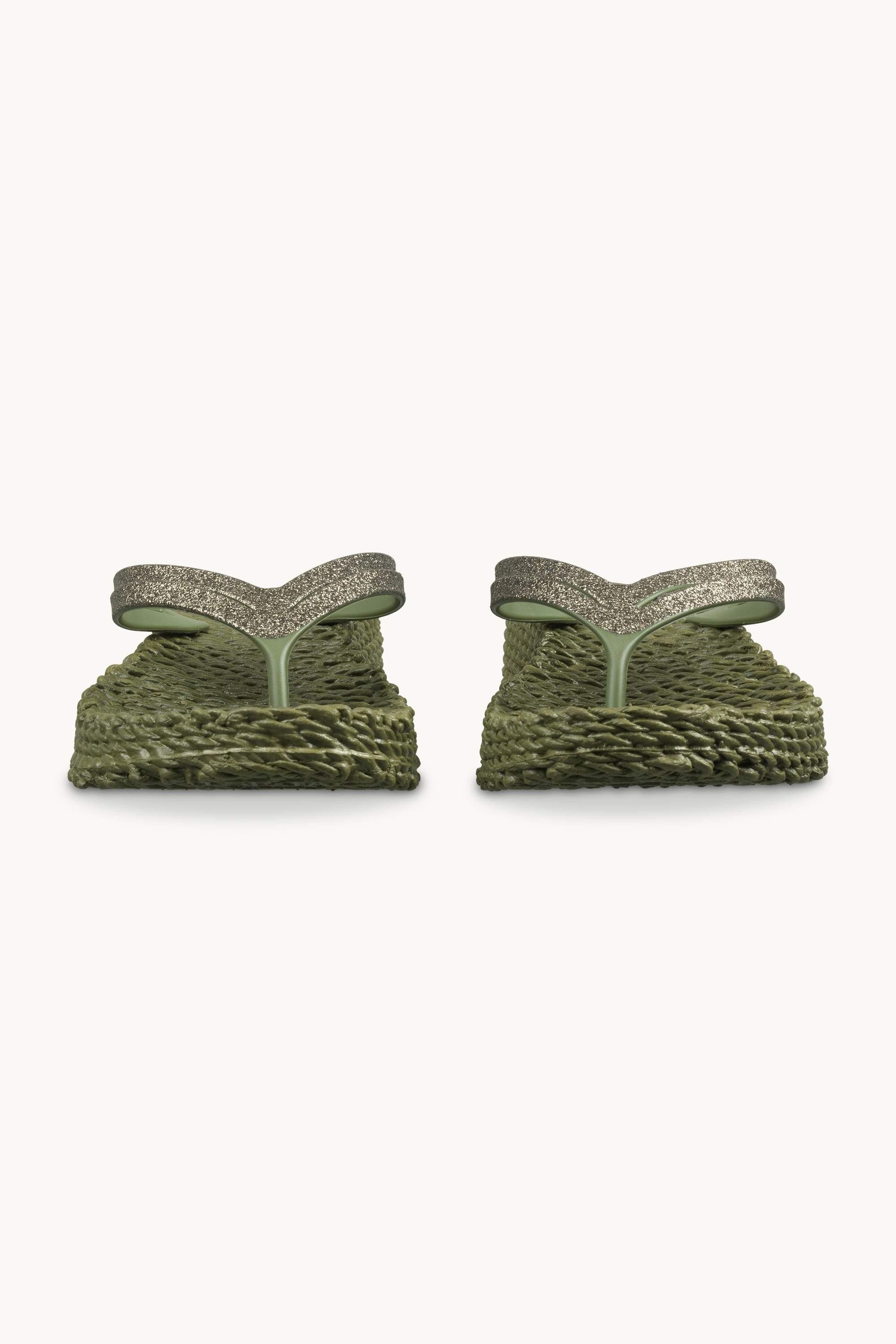 Plateau Flip-Flops Glitter - Sphagnum