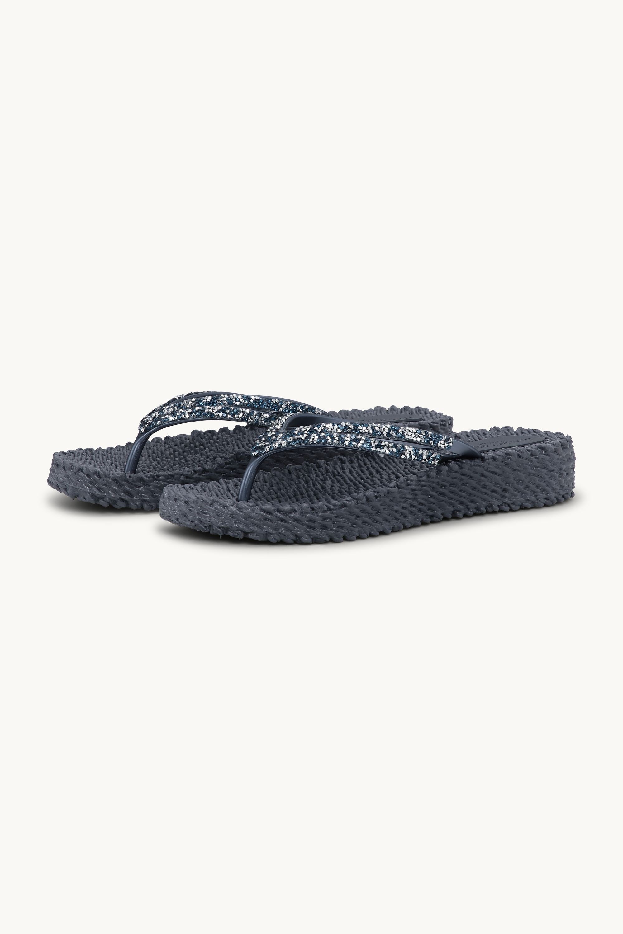 Plateau Flip-Flops Glitzersteine - Ombre Blue