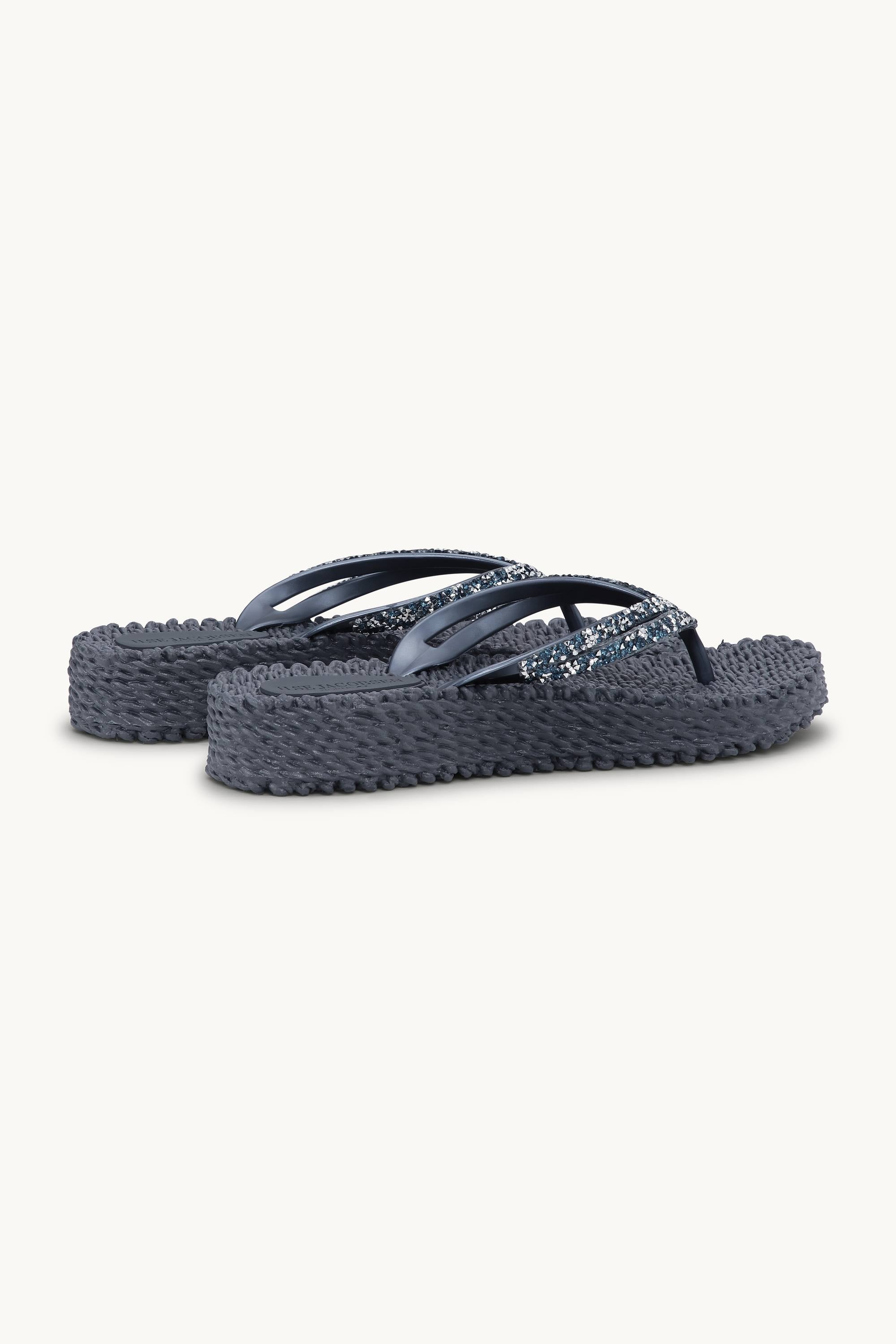 Plateau Flip-Flops Glitzersteine - Ombre Blue