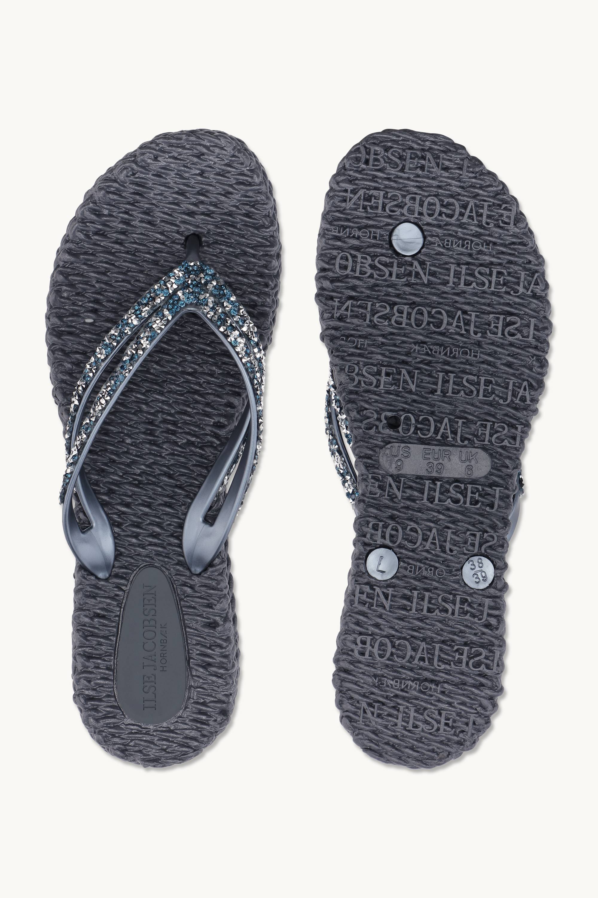 Plateau Flip-Flops Glitzersteine - Ombre Blue