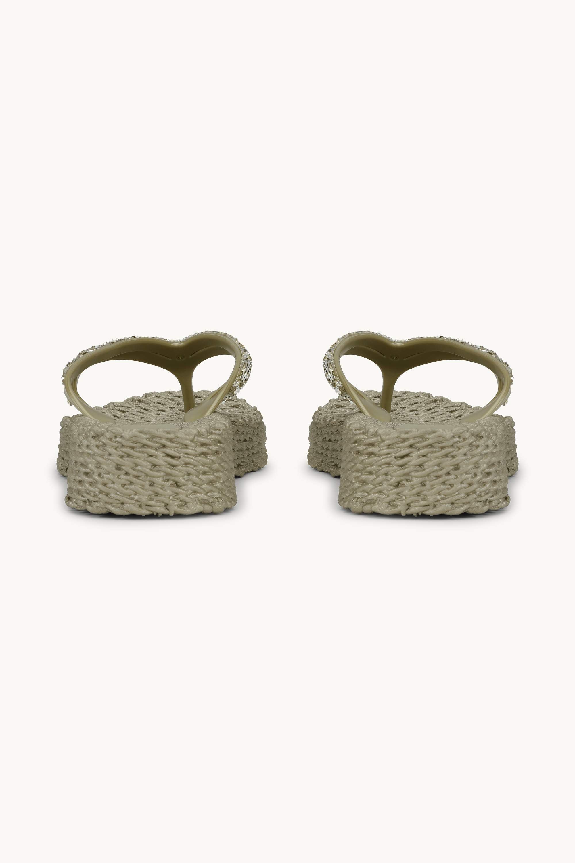Plateau Flip-Flops Glitzersteine - Platin