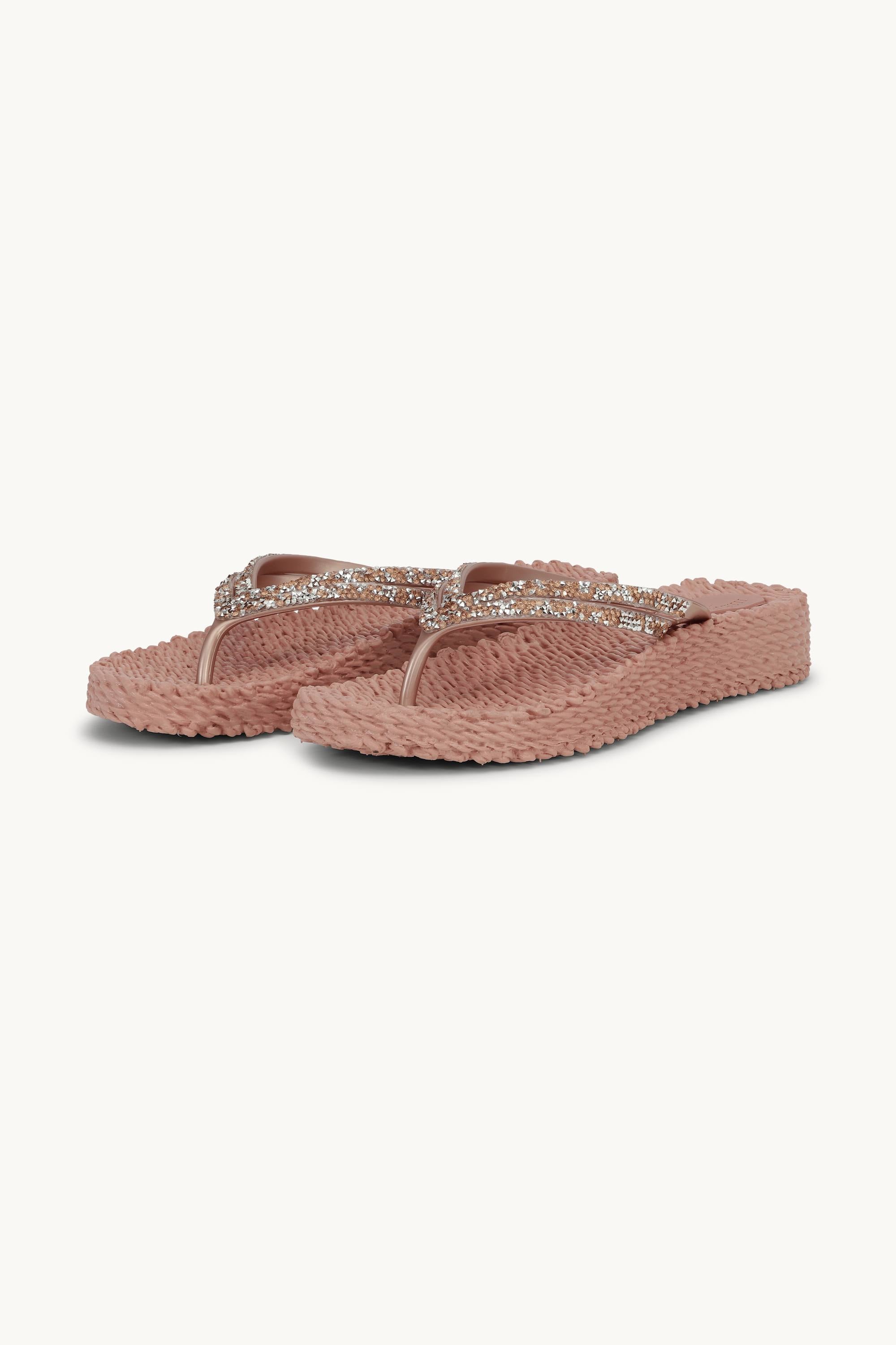 Plateau Flip-Flops Glitzersteine - Misty Rose