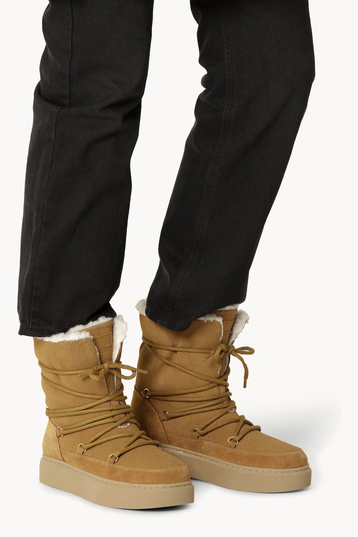 Winterstiefel mit Schnürung - Cashew Natural
