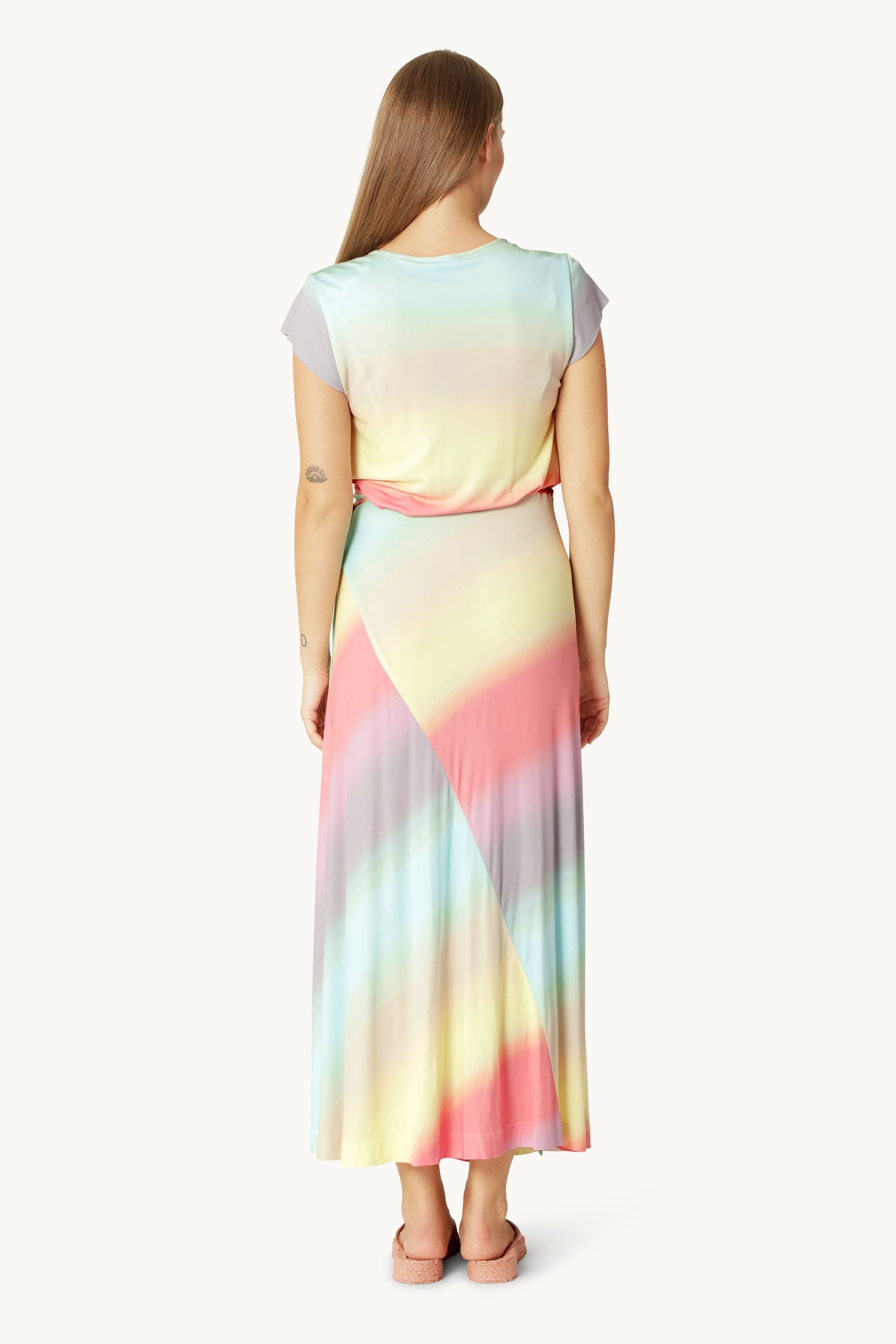 Langes Wickelkleid - Faded Sunset
