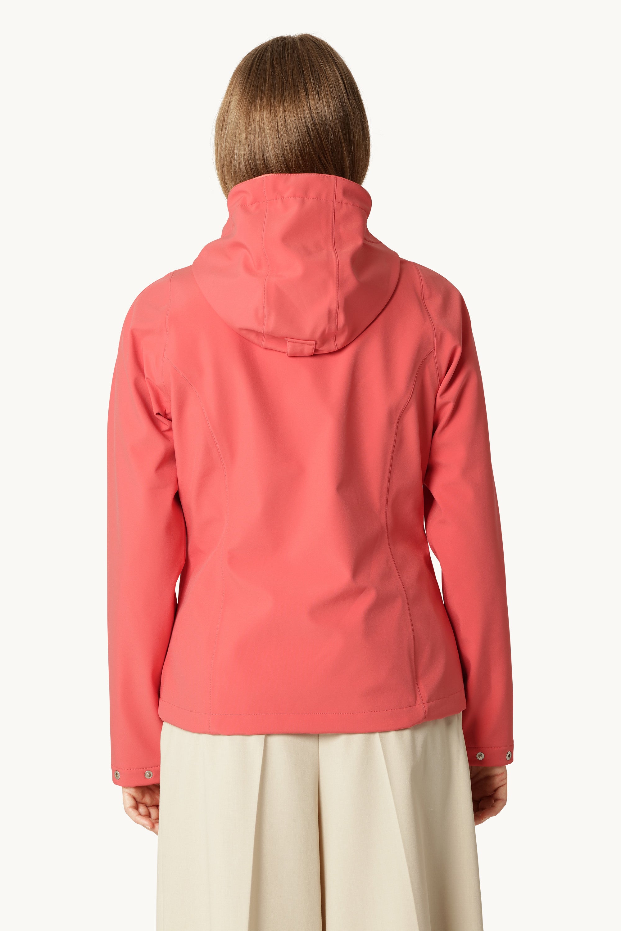 Kurzer Softshell Regenmantel - Spiced Coral