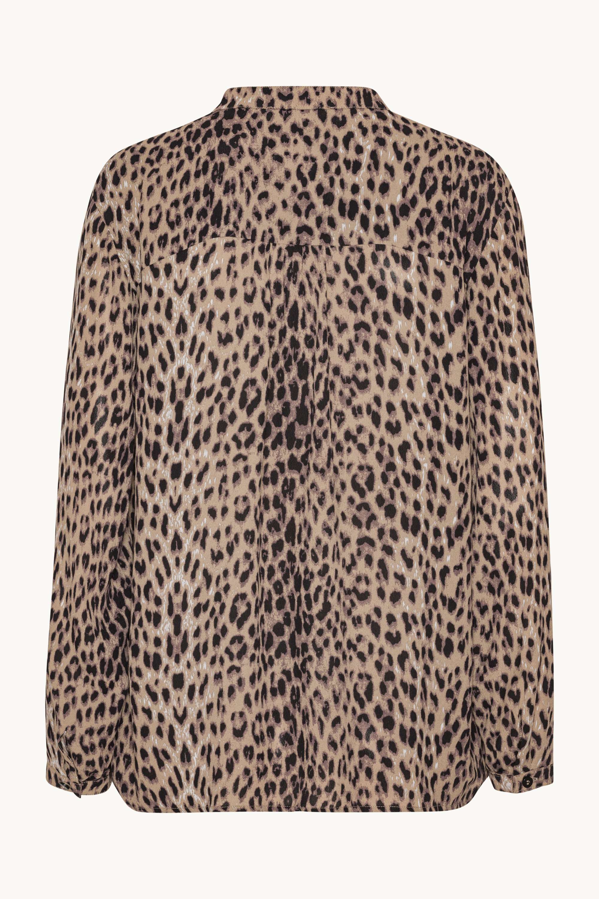 Hemd mit Halber Knopfleiste - Brown Panthera Print