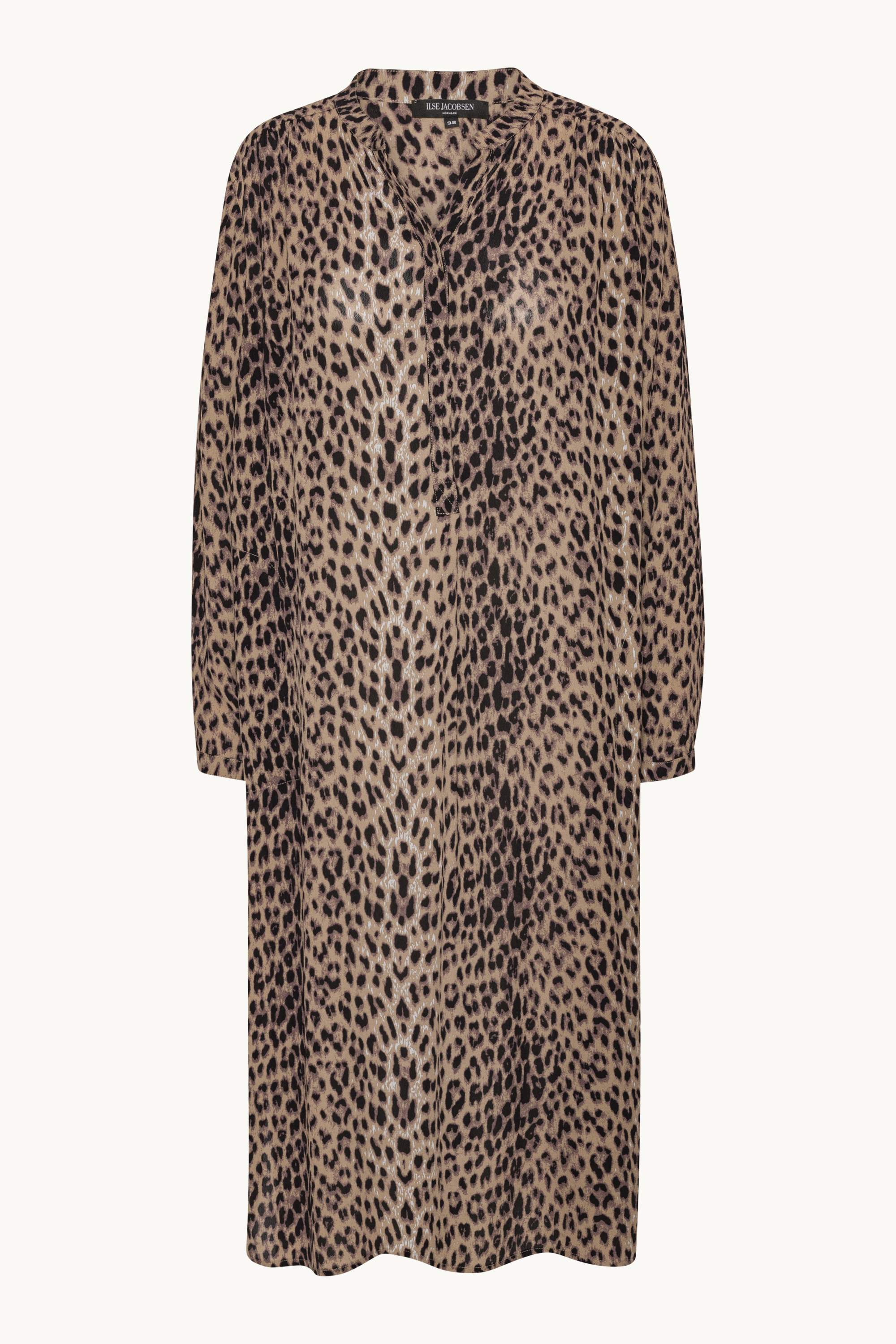 Tunikakleid mit Halber Knopfleiste - Brown Panthera Print
