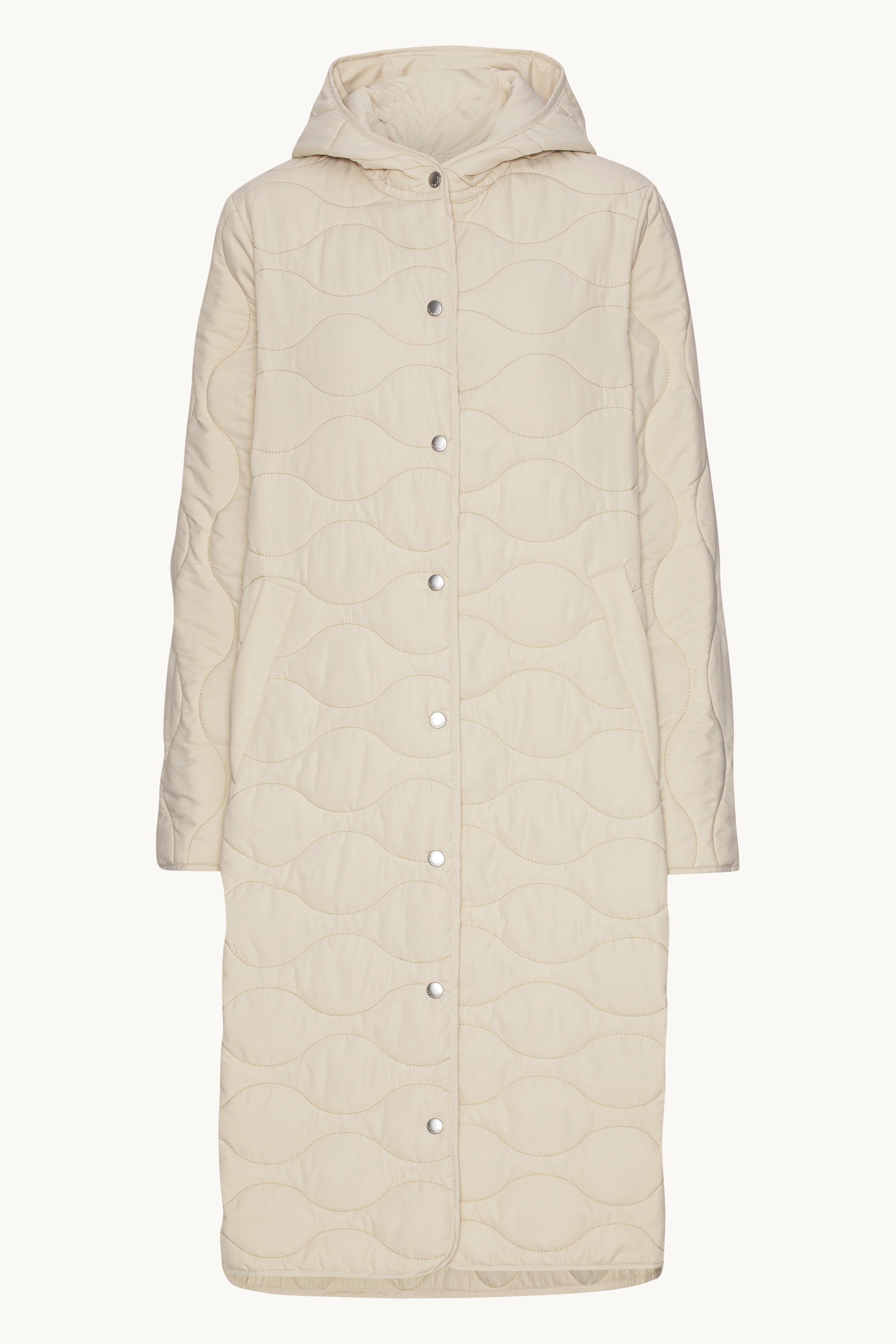 Long Quilt Coat - Light Sand
