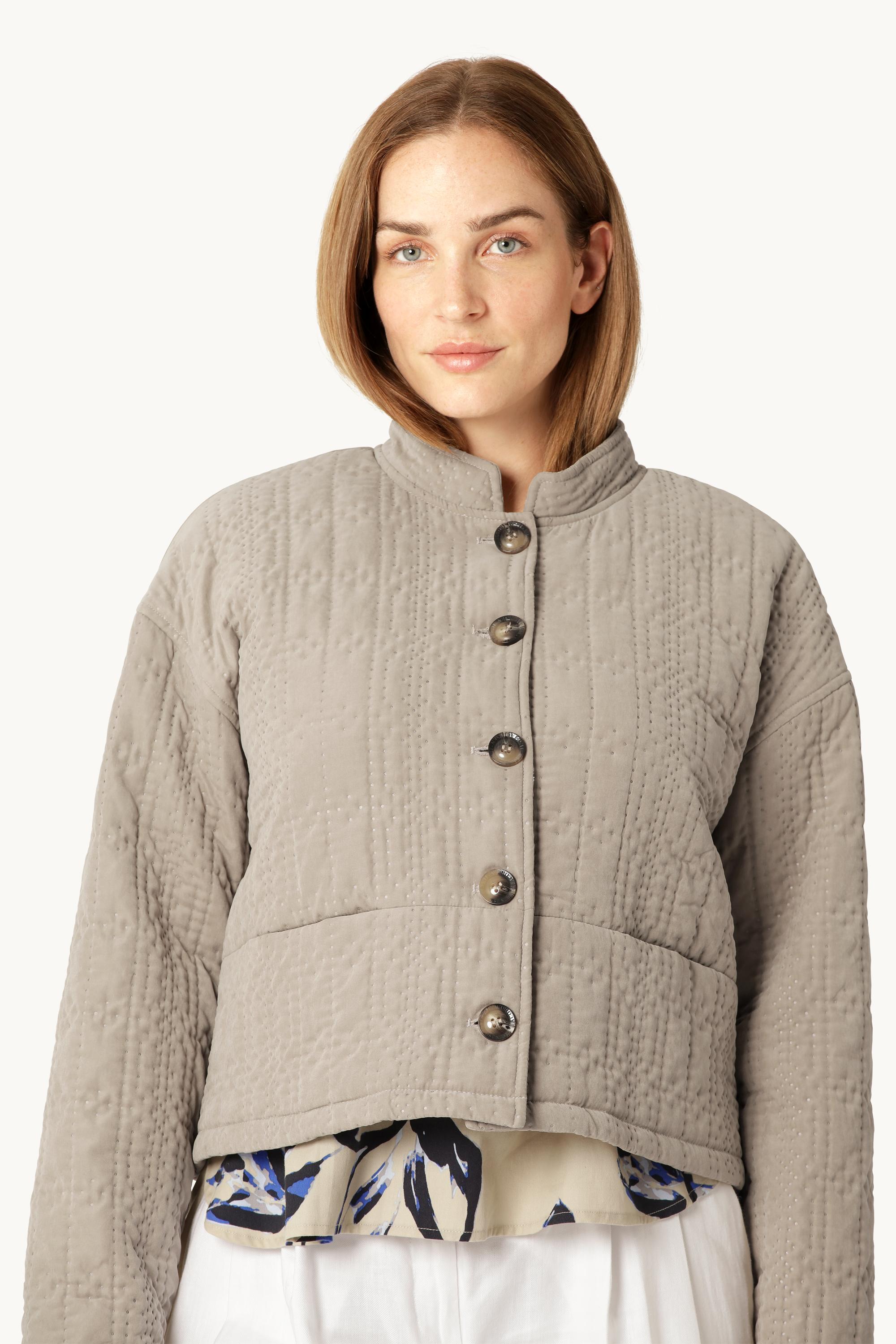 Kurze Steppjacke - Greige