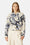Kurze Steppjacke - Beige Artsy Stroke Flower