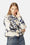 Kurze Steppjacke - Beige Artsy Stroke Flower