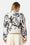 Kurze Steppjacke - Beige Artsy Stroke Flower