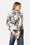 Kurze Steppjacke - Beige Artsy Stroke Flower