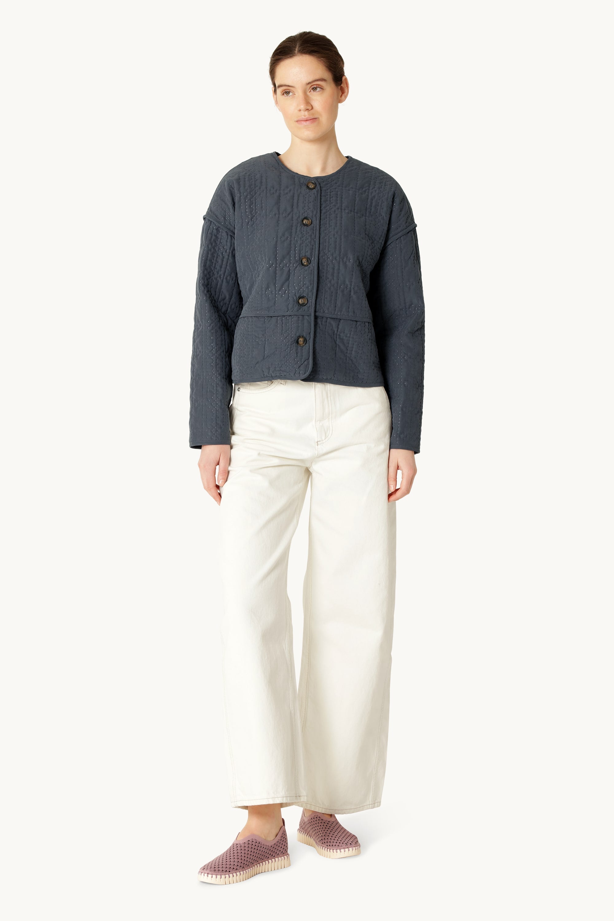 Short Quilted Jacket - Ombre Blue