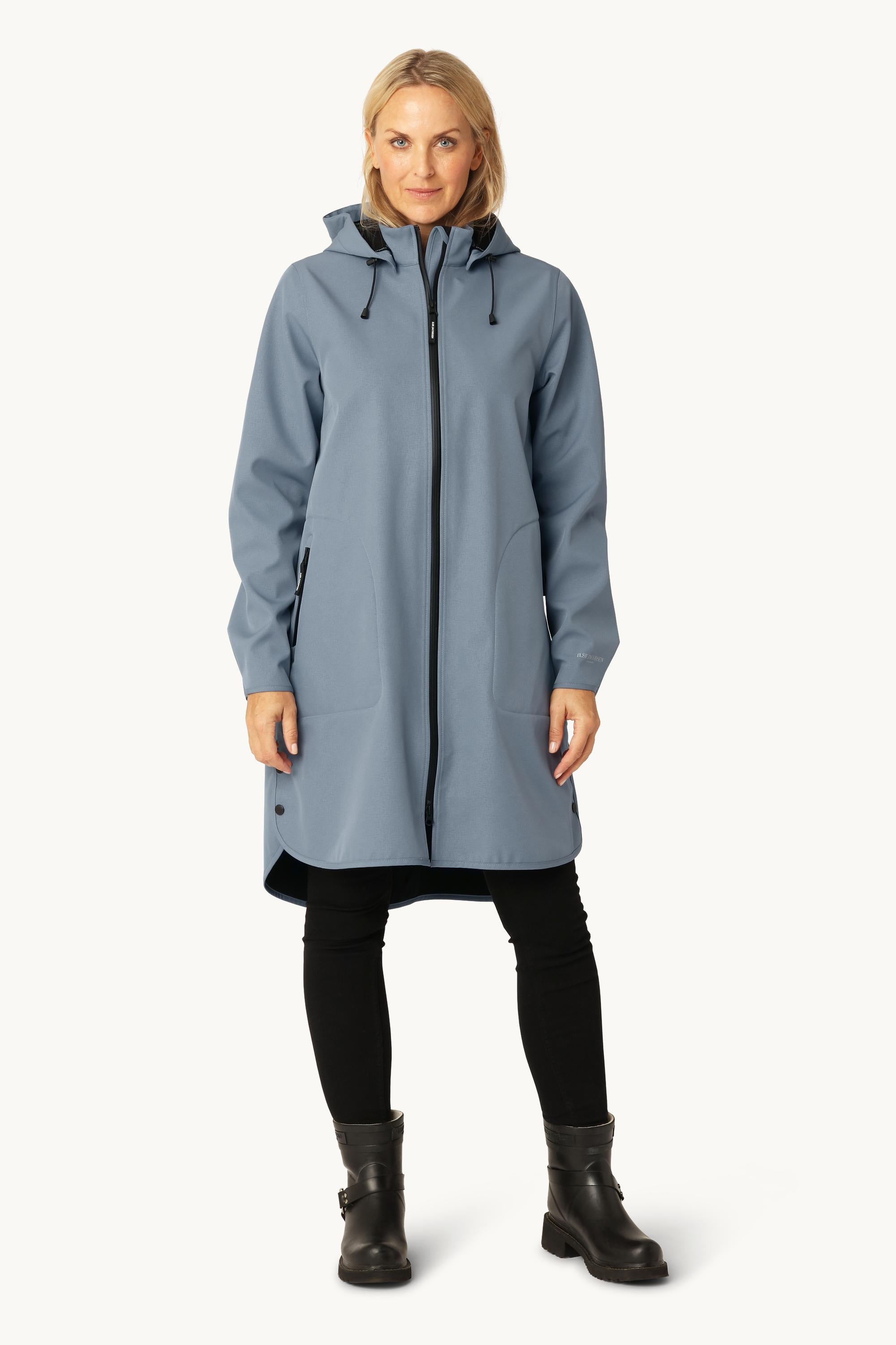 Softshell Regenmantel A-Linie - Grey Blue