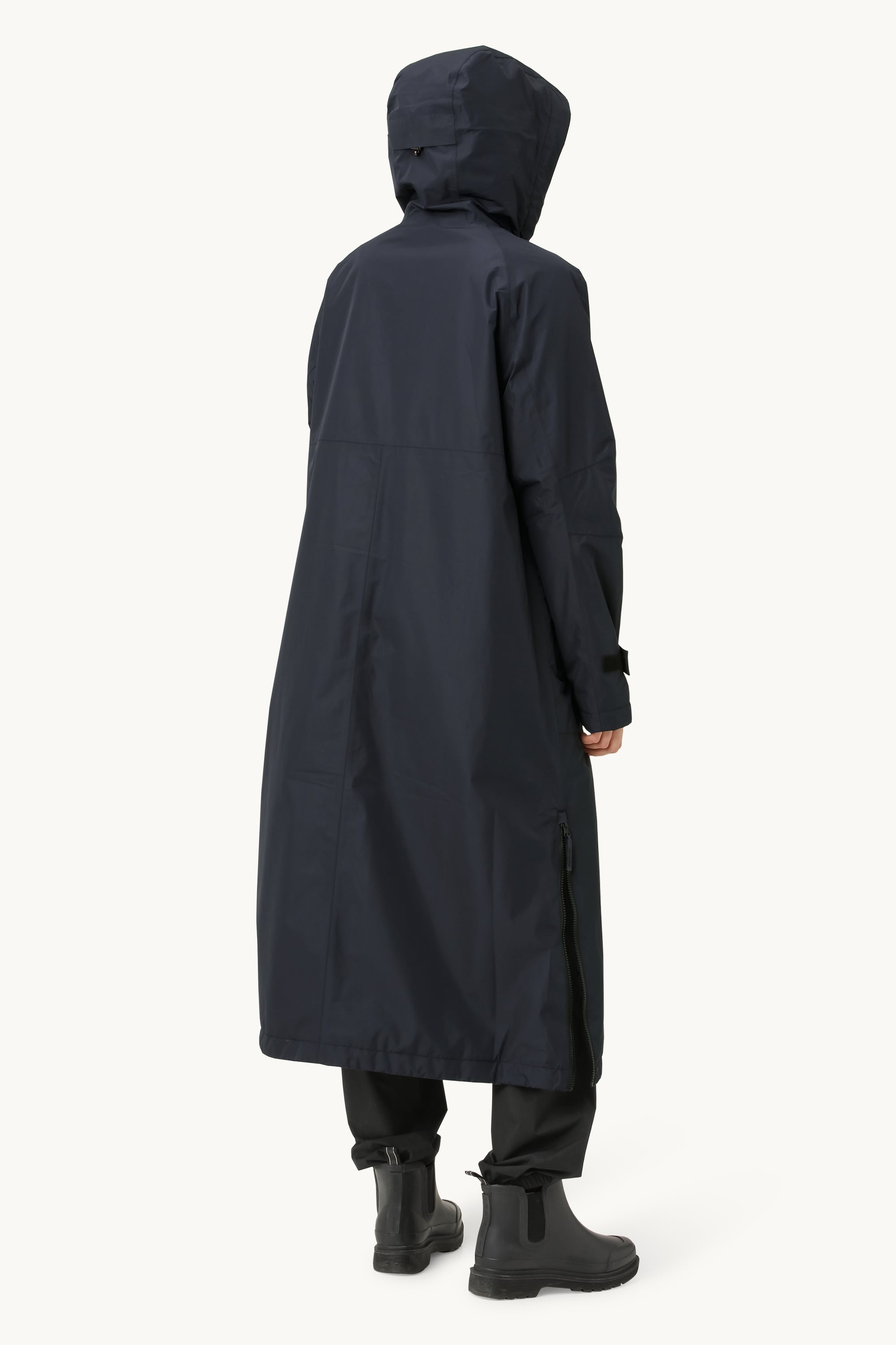 Eco Finished Long Raincoat - Dark Indigo