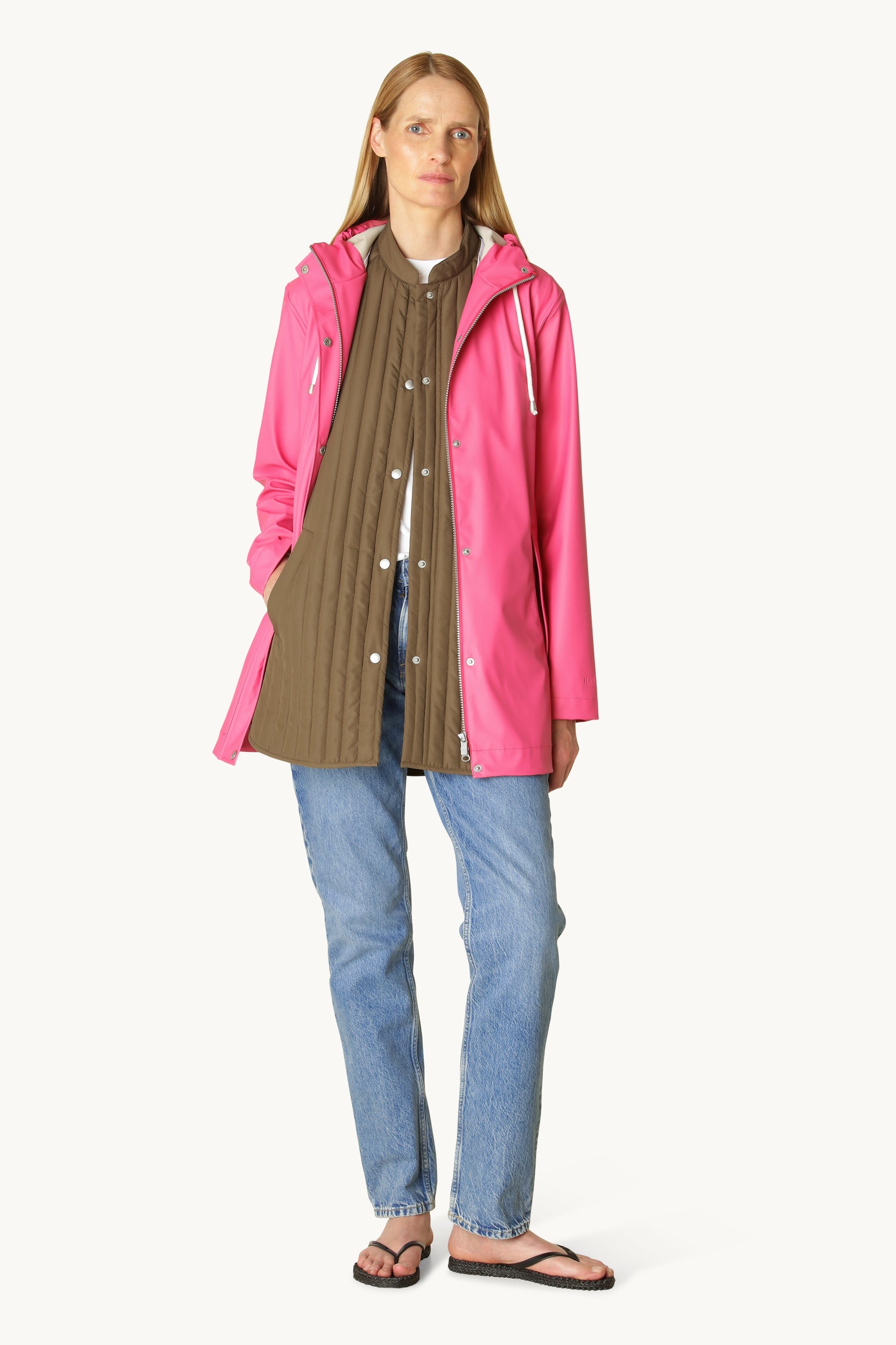 Kurze Regenjacke - Magenta