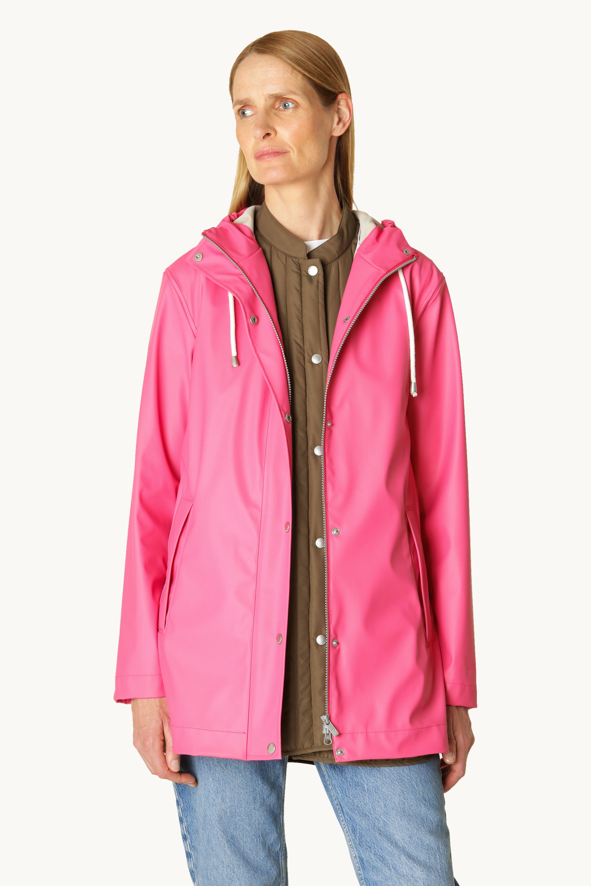 Kurze Regenjacke - Magenta