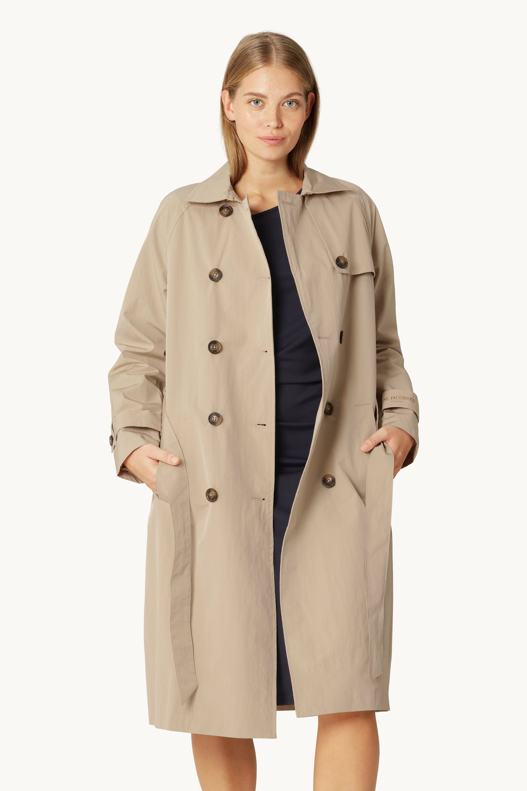 Technischer Trench Regenmantel - White Pepper