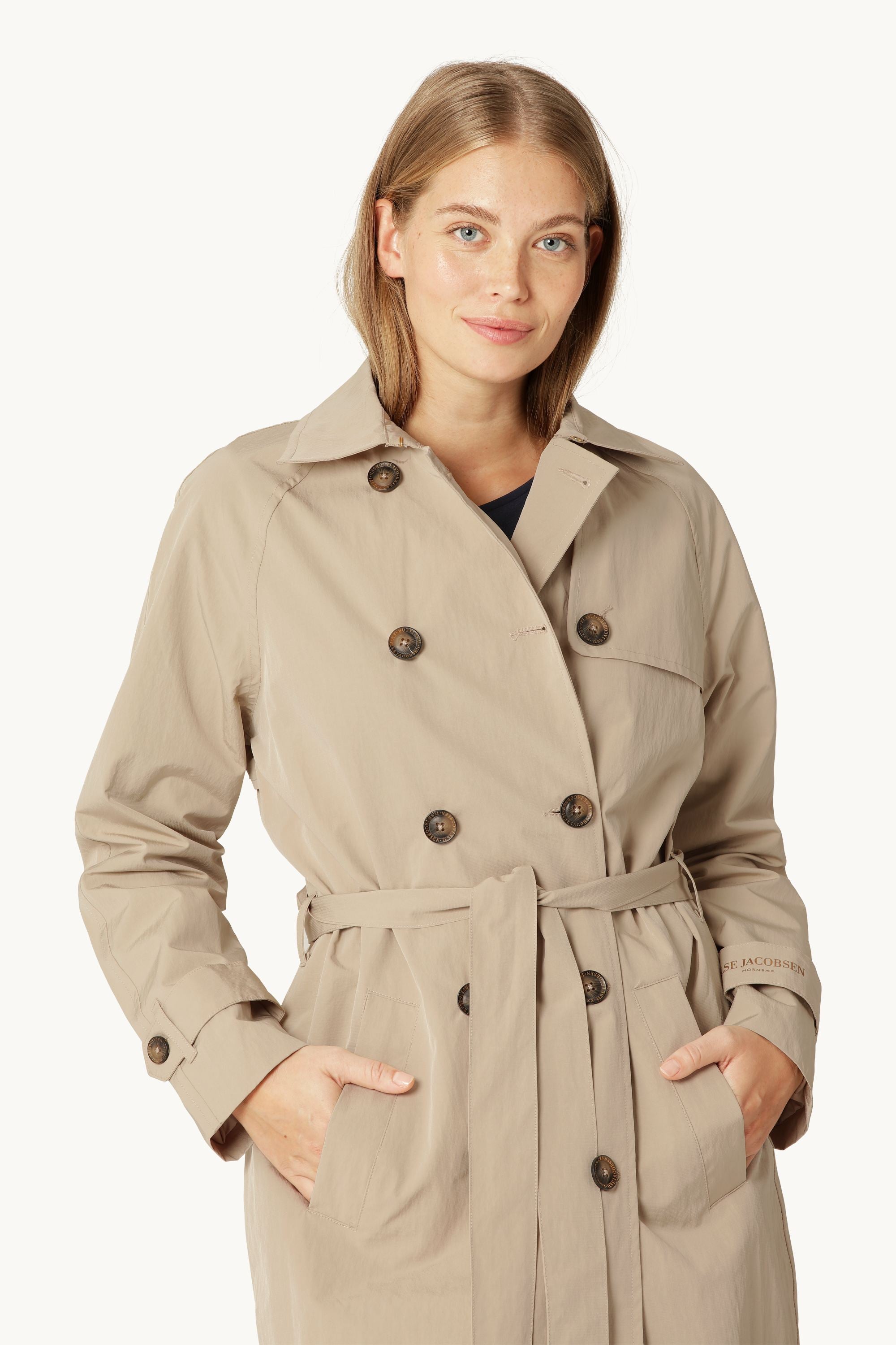 Technischer Trench Regenmantel - White Pepper