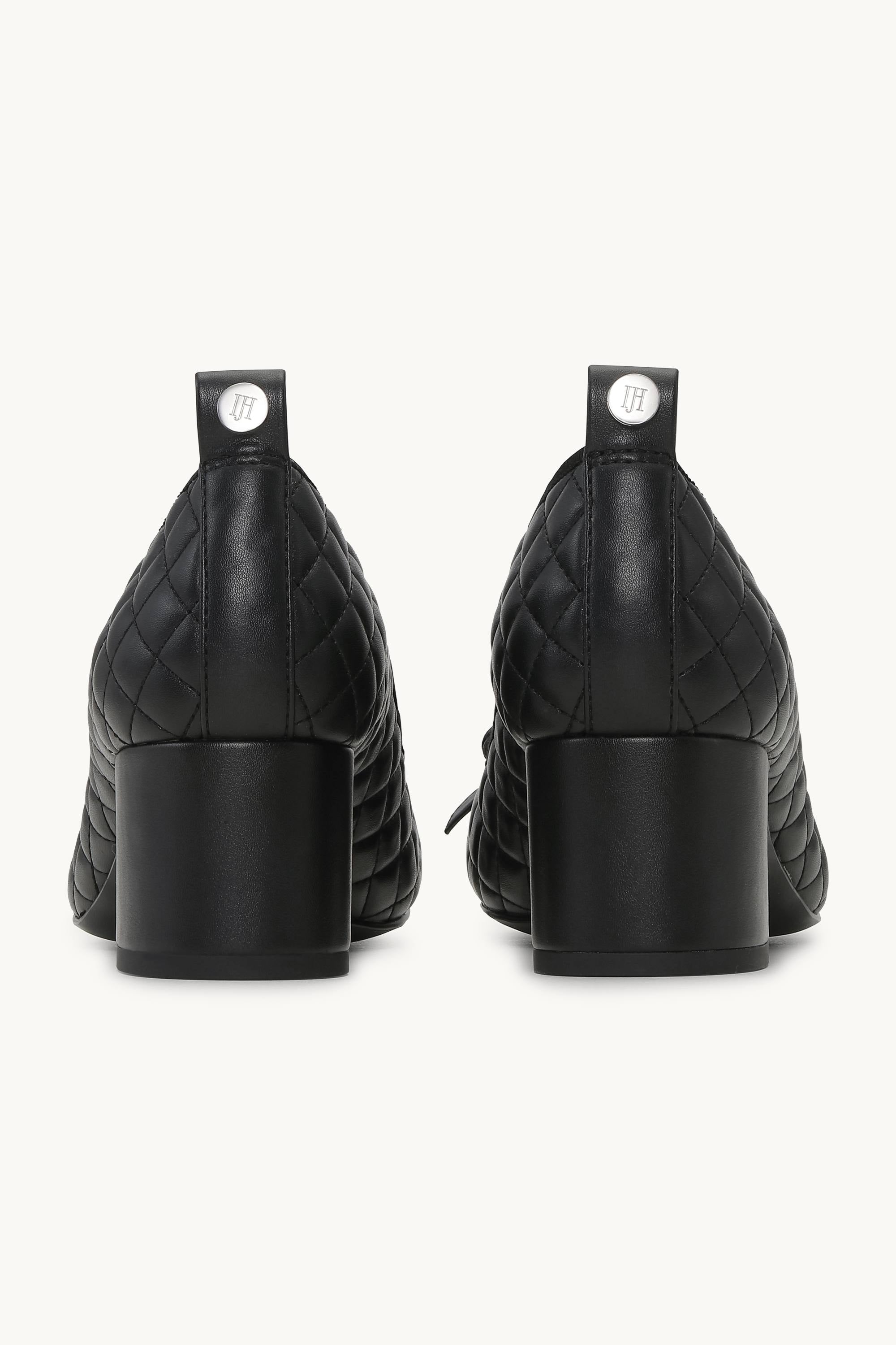 Quilted Ballerina with Heel - Black Black