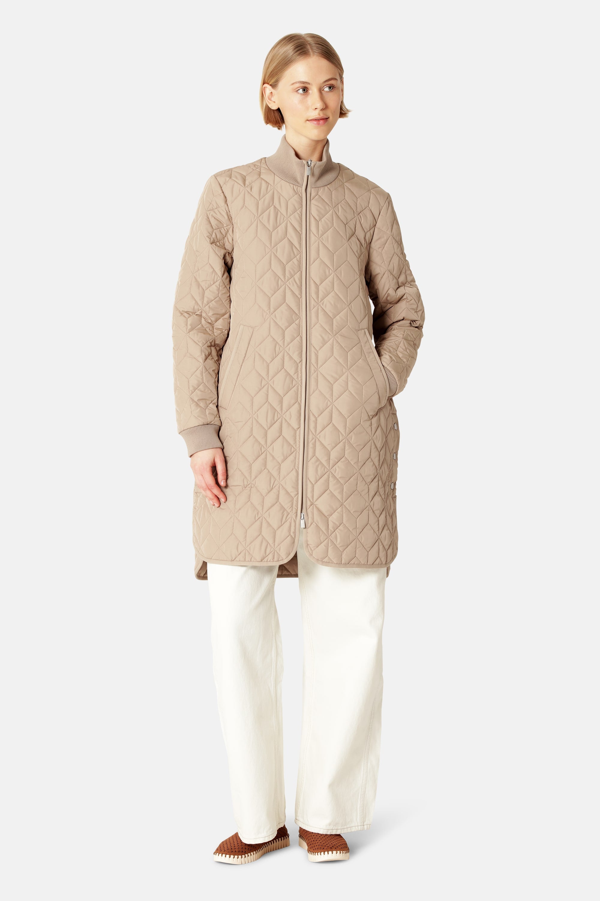 Langer Steppmantel - Wheat