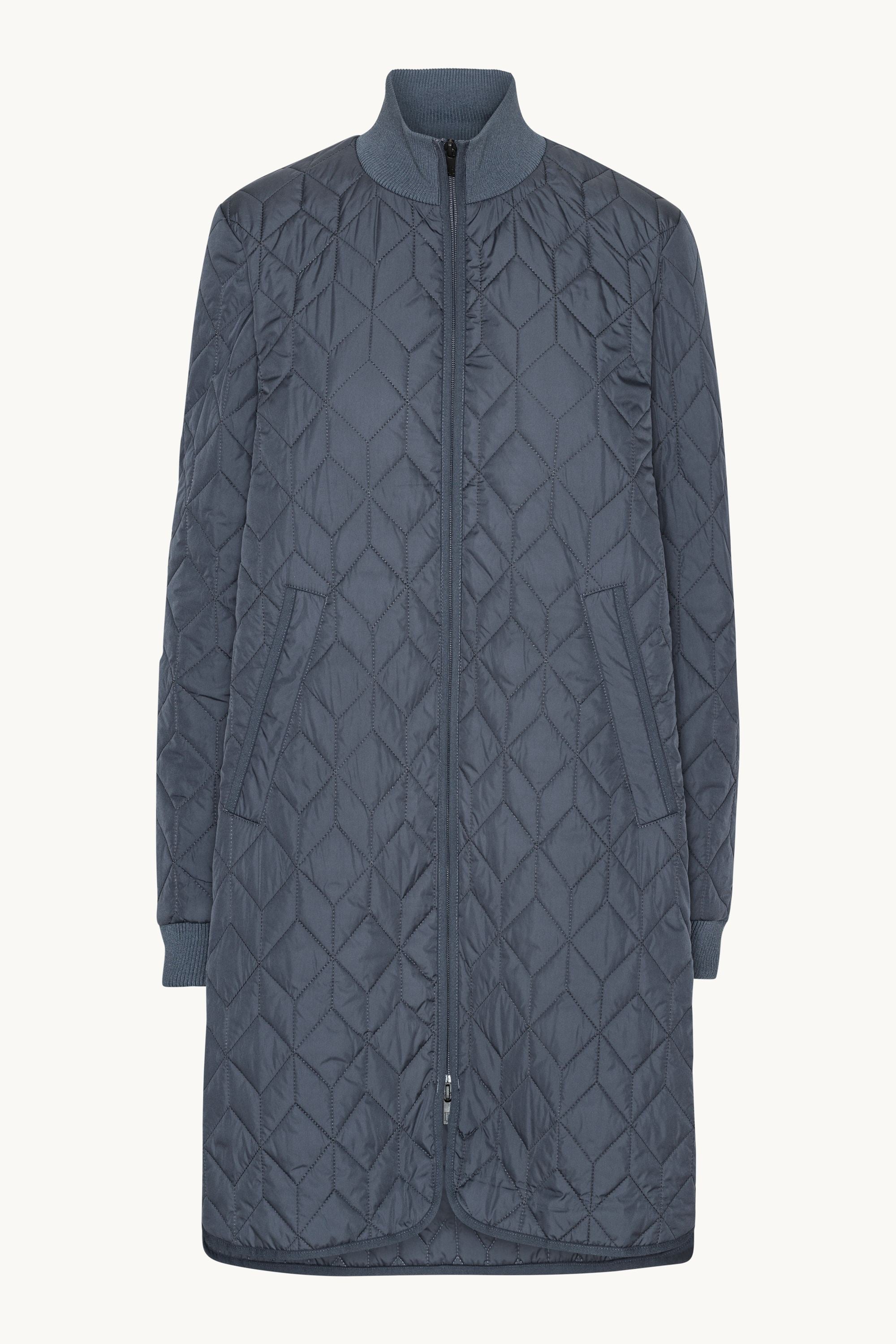 Langer Steppmantel - Ombre Blue