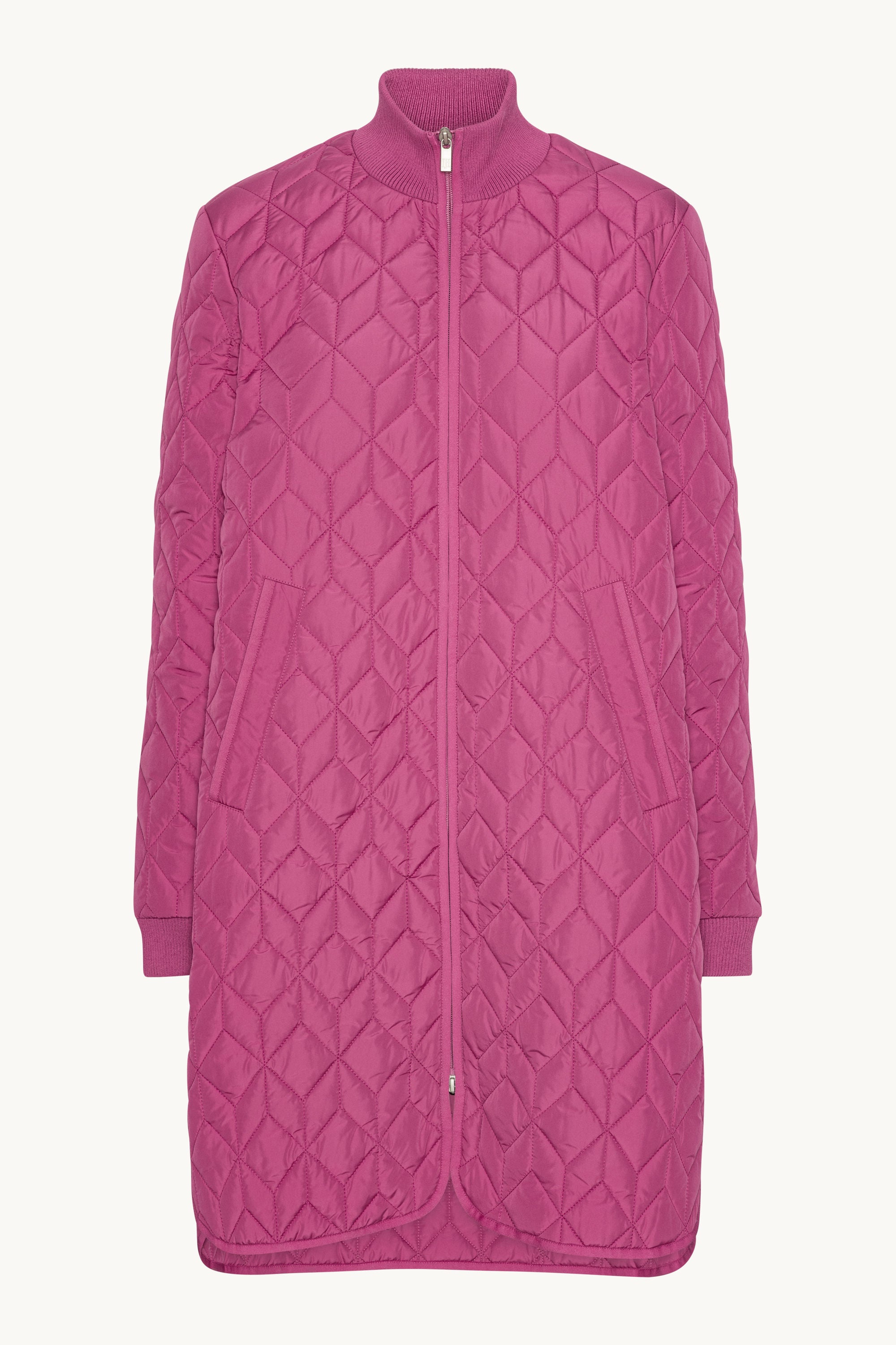 Langer Steppmantel - Magenta Haze