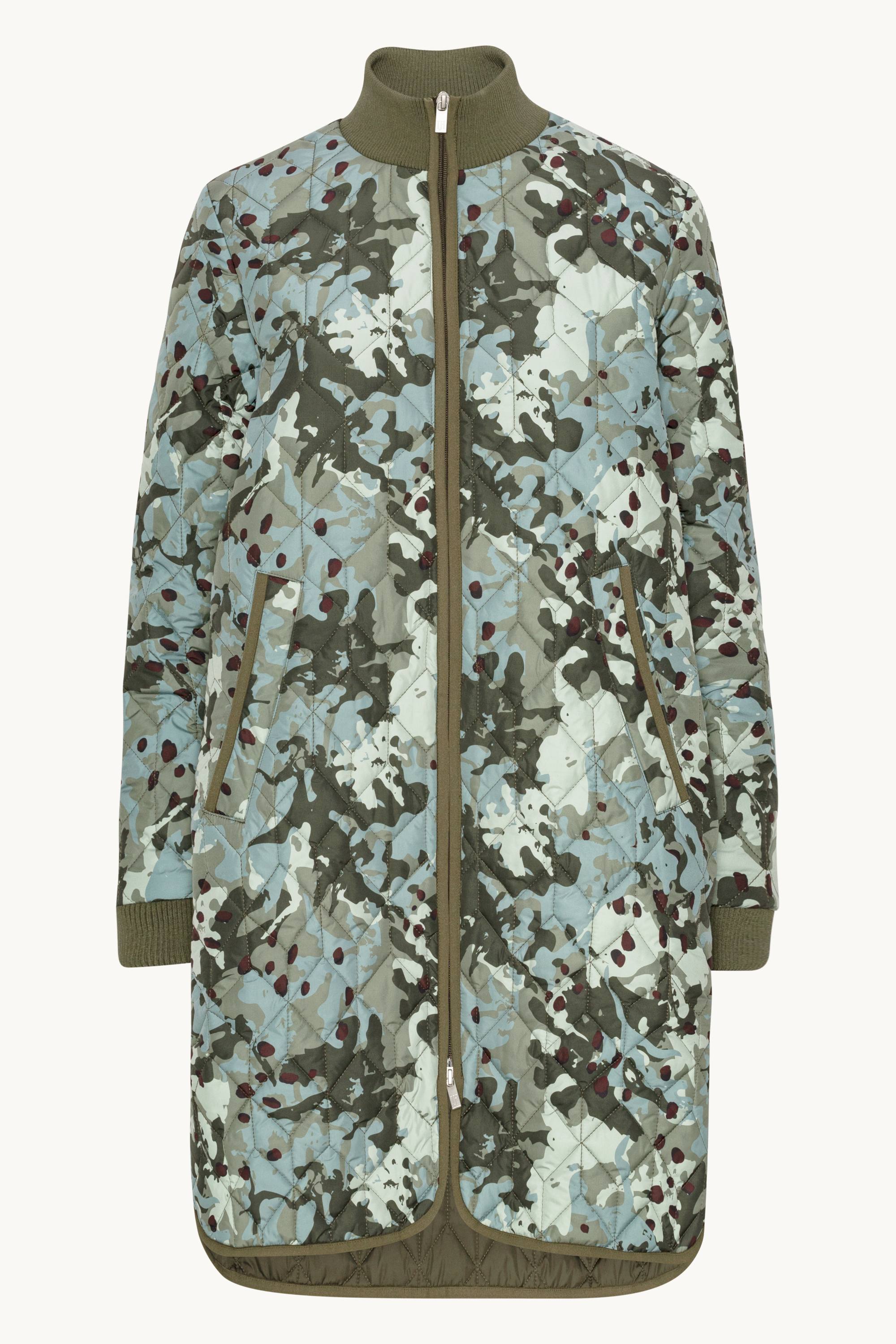 Long Quilt Jacket - Green Camo
