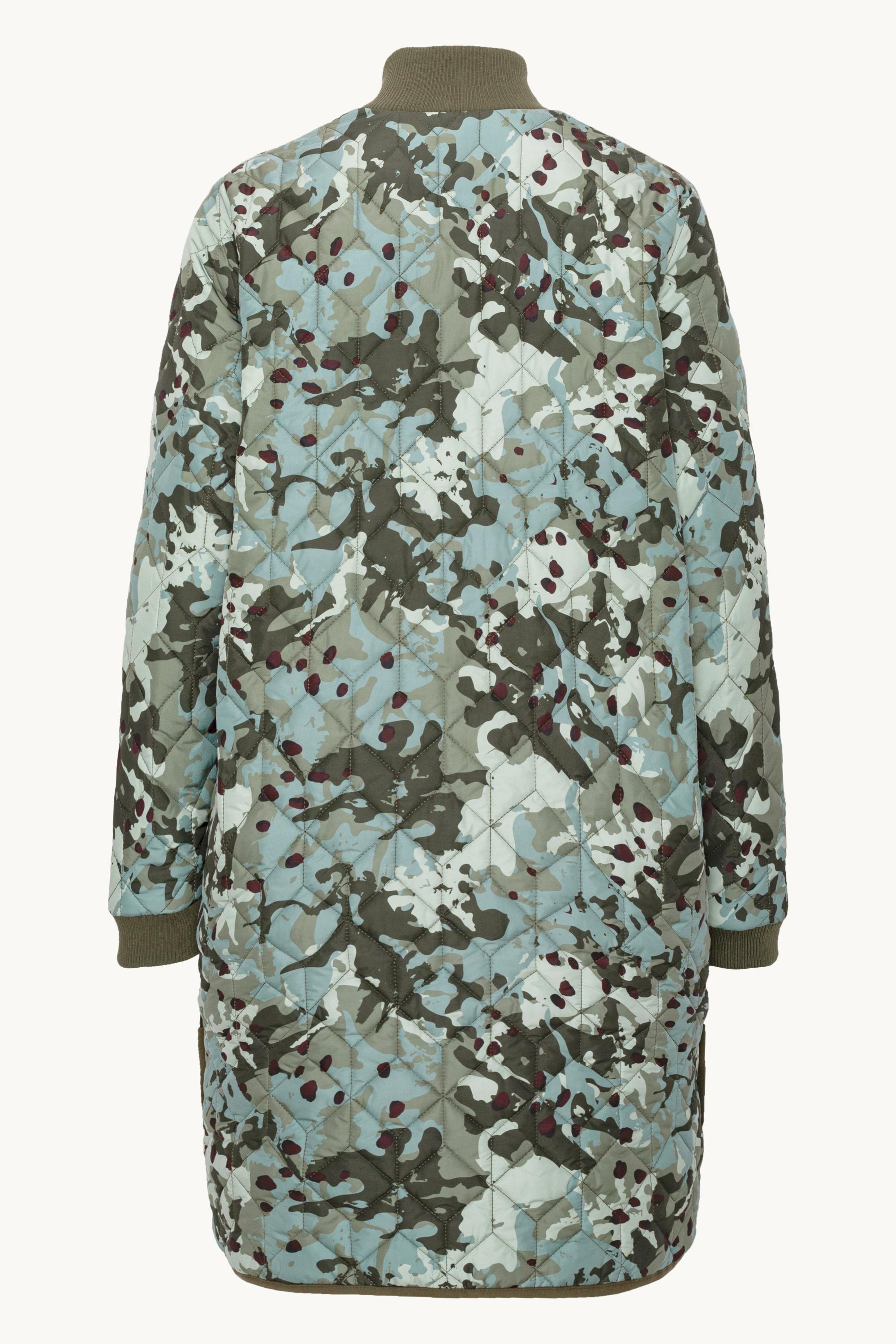 Long Quilt Jacket - Green Camo