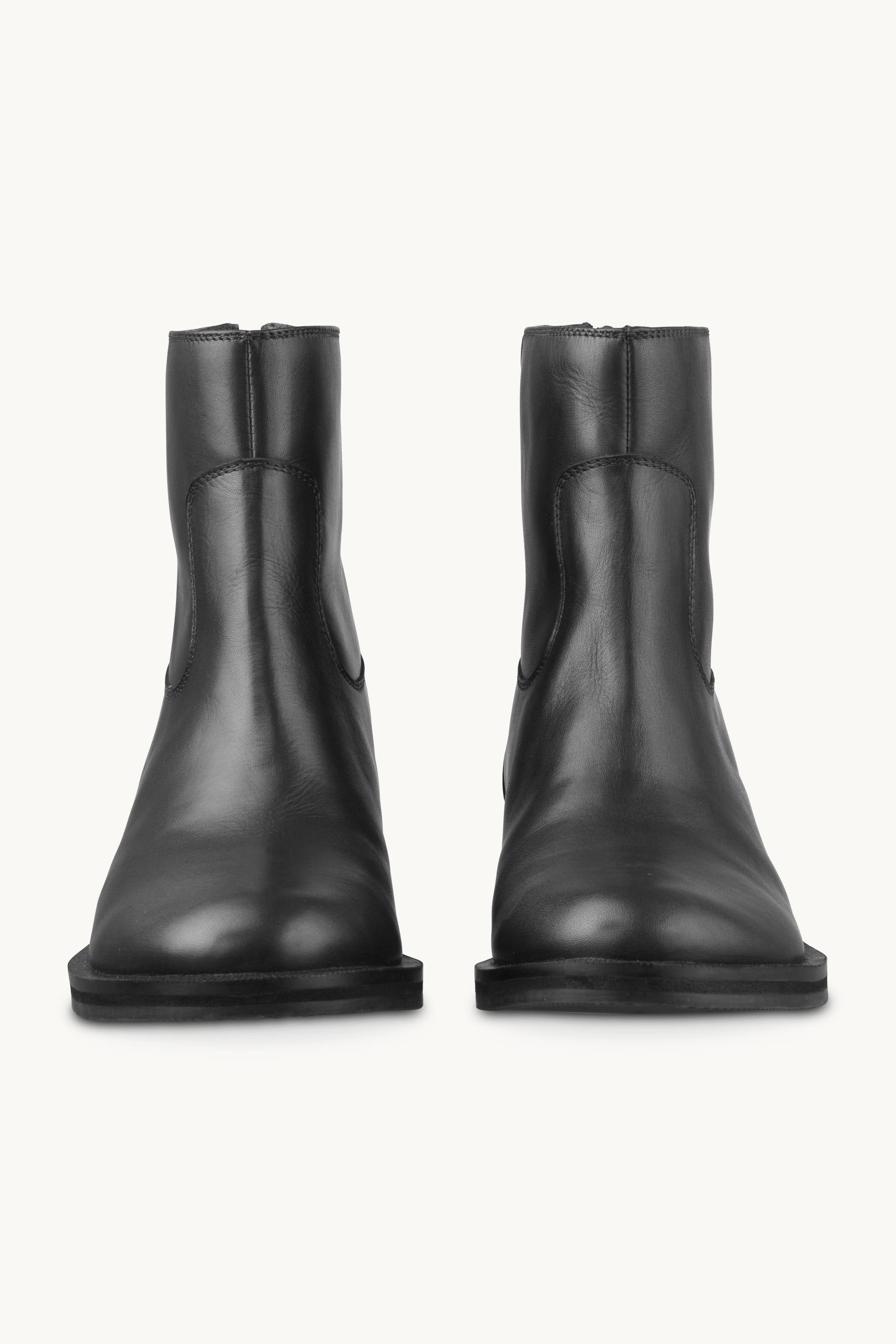 Leather Ankle Boots - Black Black