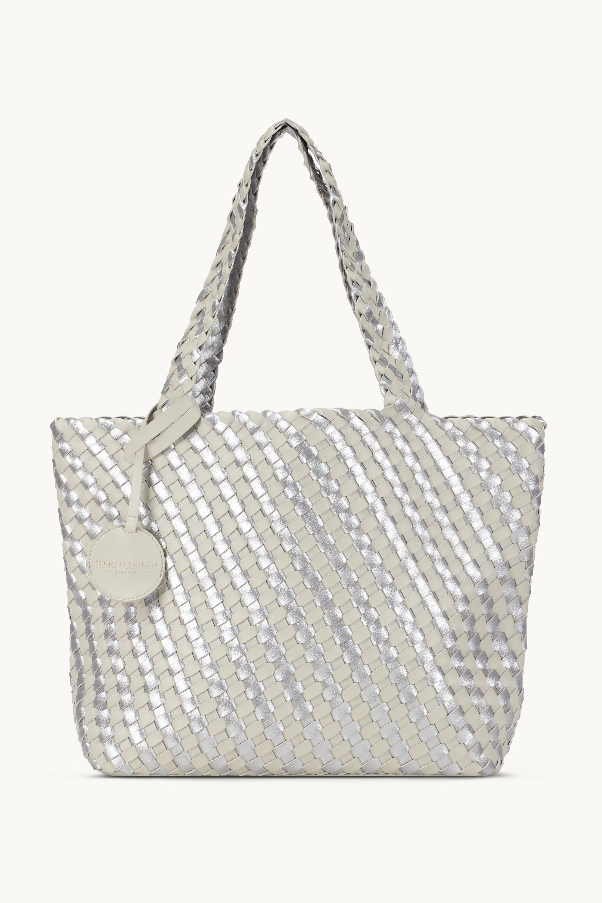 Tote Bag Geflochten - Milk Creme Silver